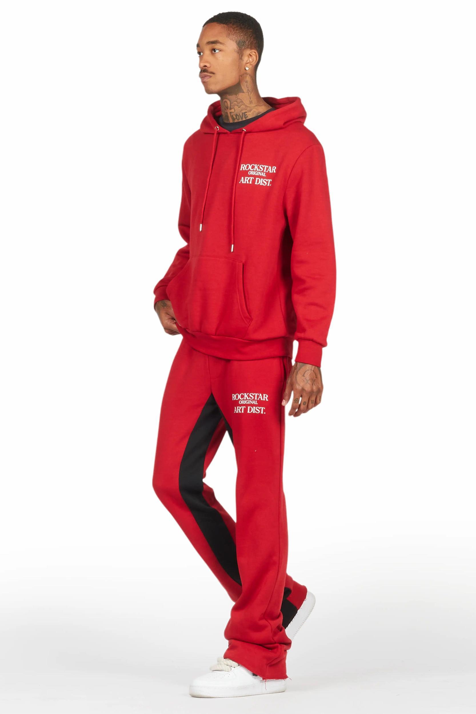 Briggs Burgundy Hoodie/Baggy Fit Pant Set Male Product Image