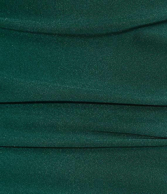 Midnight Doll Satin Rhinestone Strap Detail Lace-Up Back Long Dress Product Image
