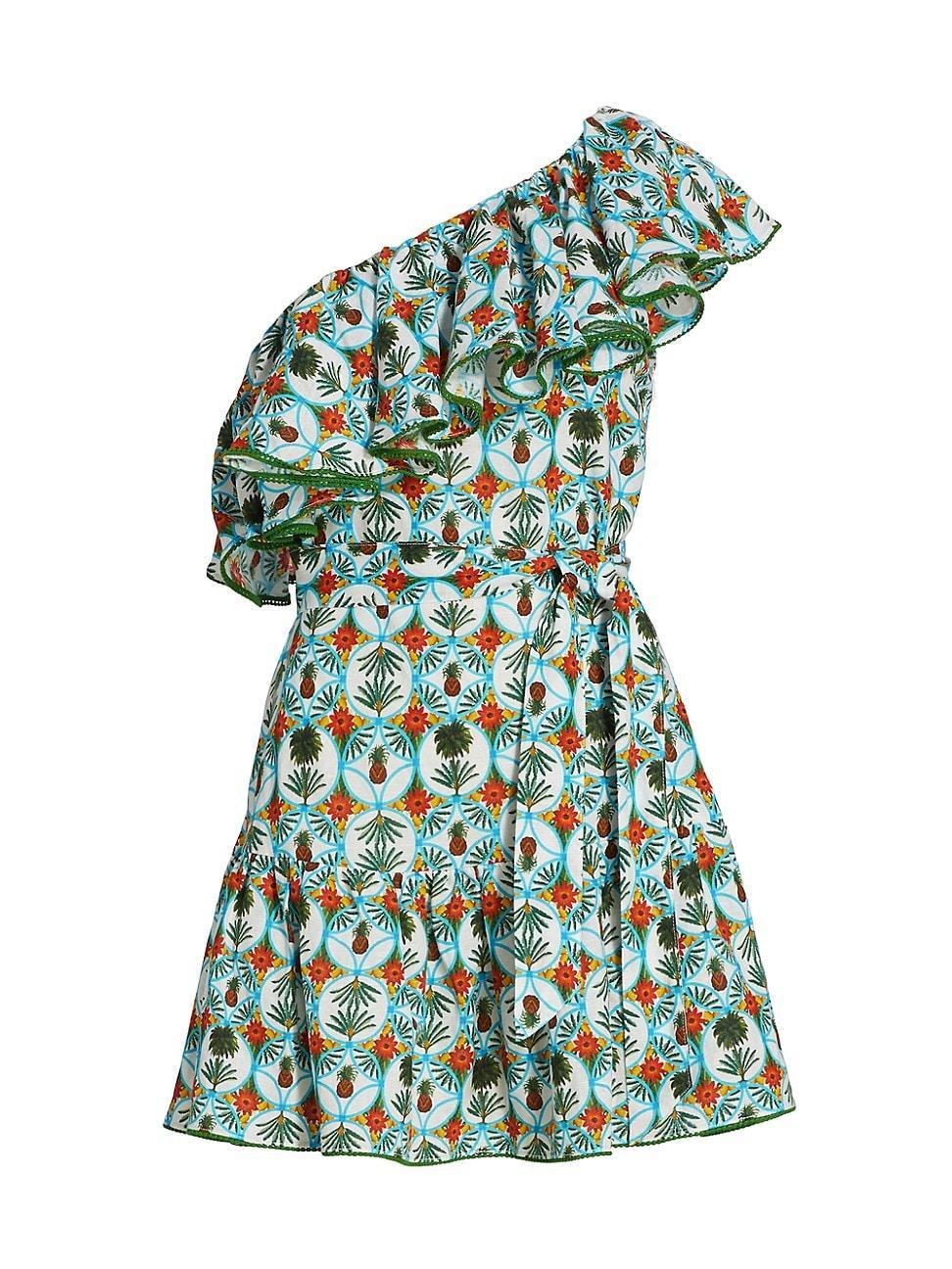 Womens Pietra One-Shoulder Linen Minidress Product Image