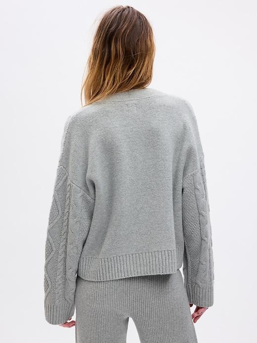 CashSoft Cable-Knit Cardigan Product Image