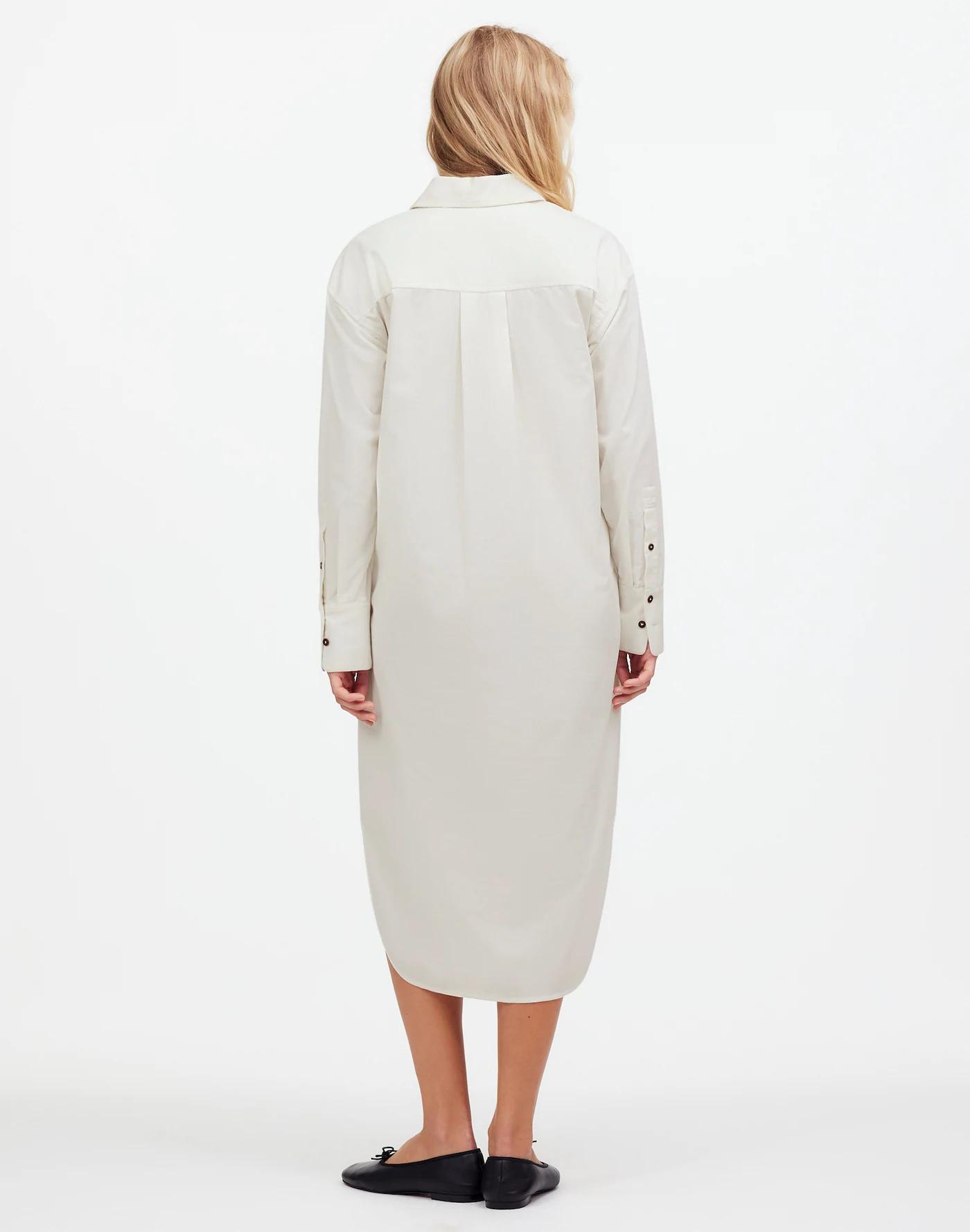 Corduroy Long-Sleeve Midi Shirtdress Product Image