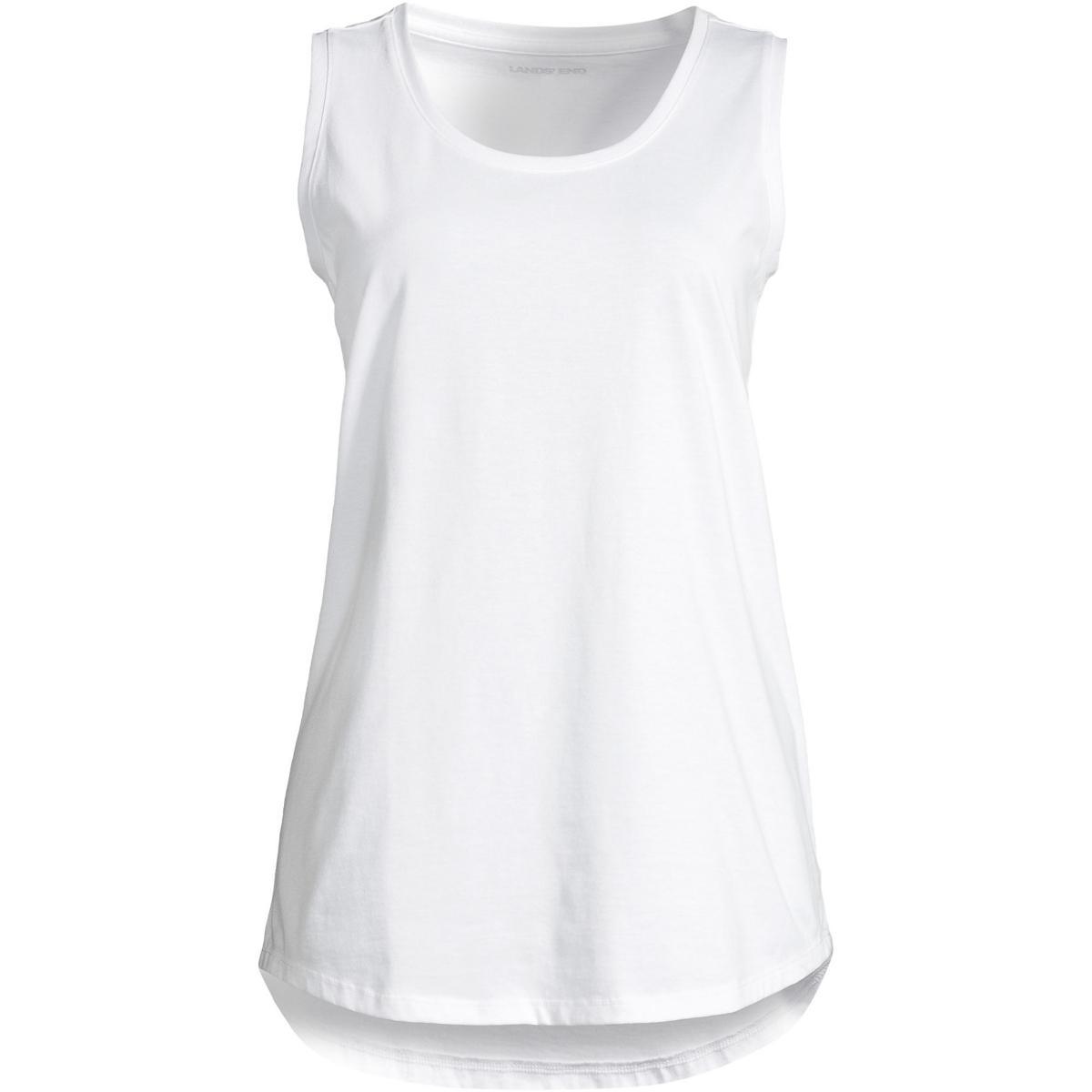 Women's Lands' End Supima Cotton Scoopneck Tunic Tank Top, Size: Small Petite, Black Product Image