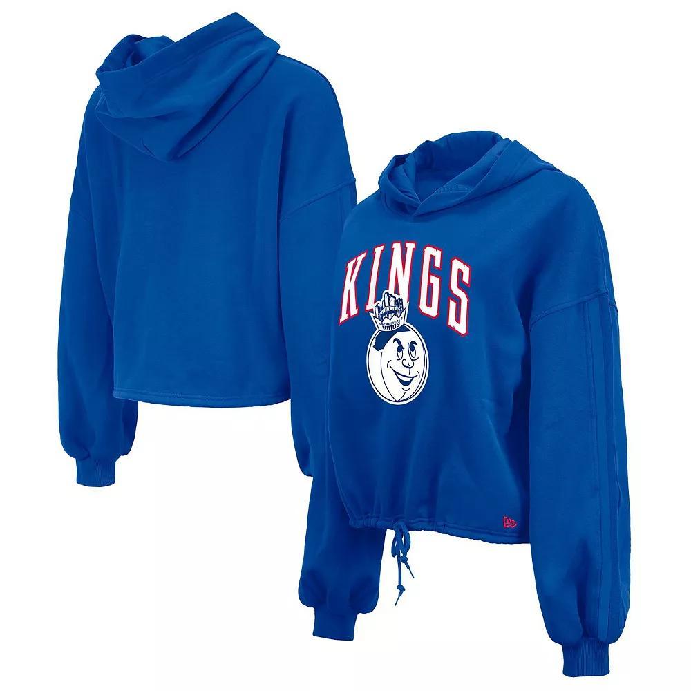 Women's New Era Blue Sacramento Kings 2024/25 City Edition Cropped Pullover Hoodie, Size: Large, Kng Blue Product Image
