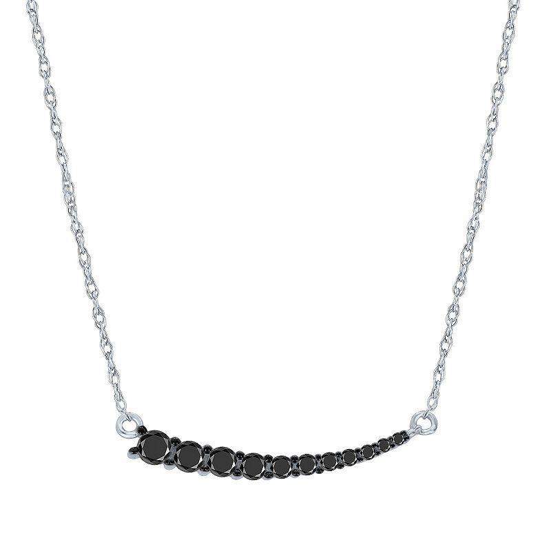 Irena Park Sterling Silver 1/4 Carat T.W. Diamond Crescent Necklace, Women's, Size: 18", Gold Tone White Product Image