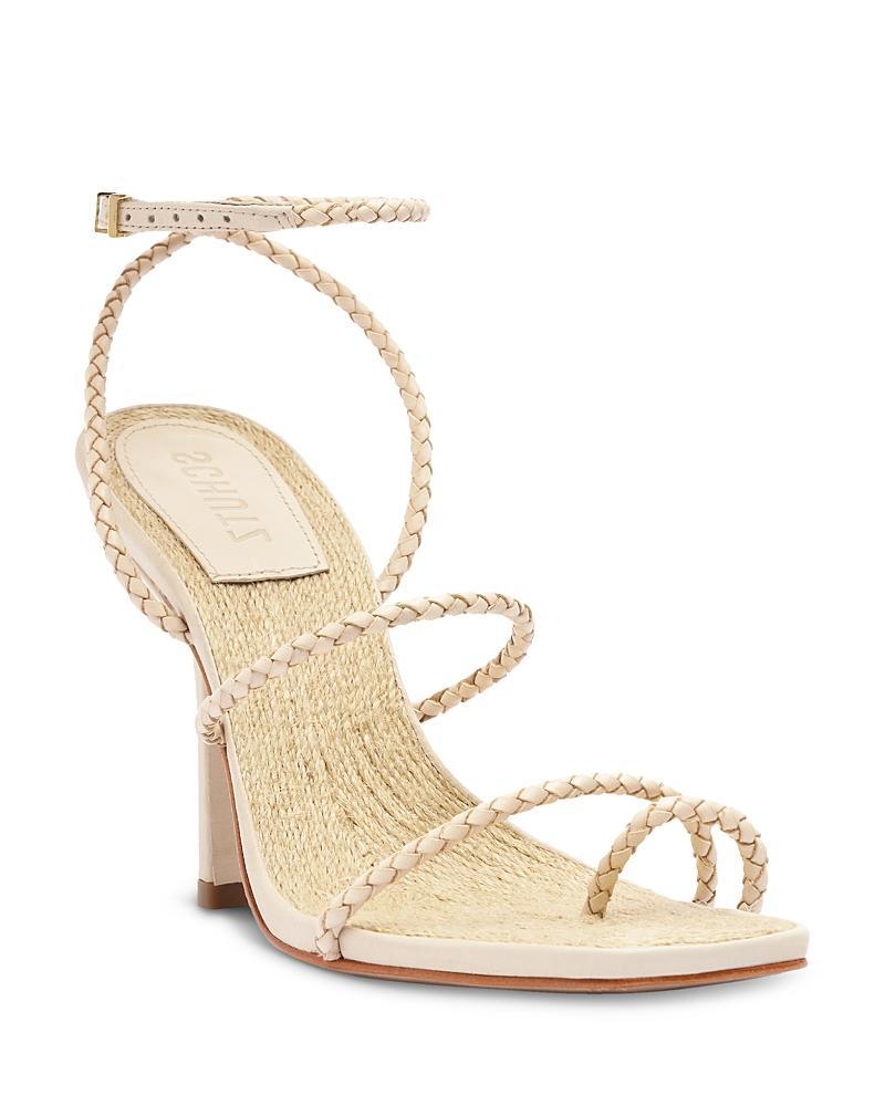 Womens Kaya 100MM Leather & Raffia Stiletto-Heel Sandals Product Image