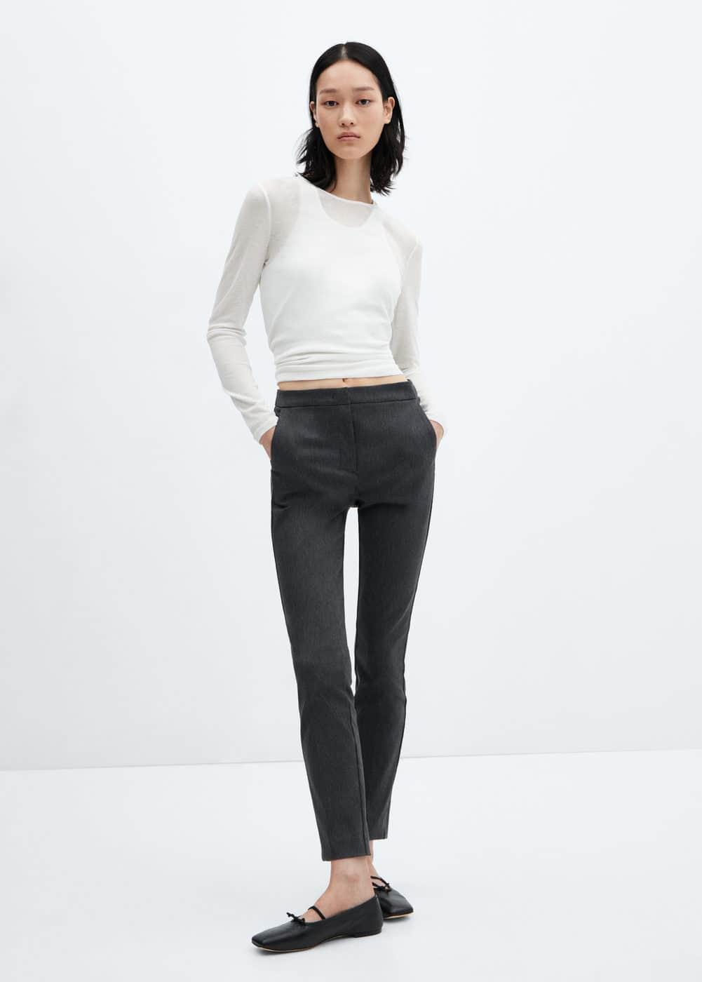 Mango Womens Crop Skinny Pants Product Image