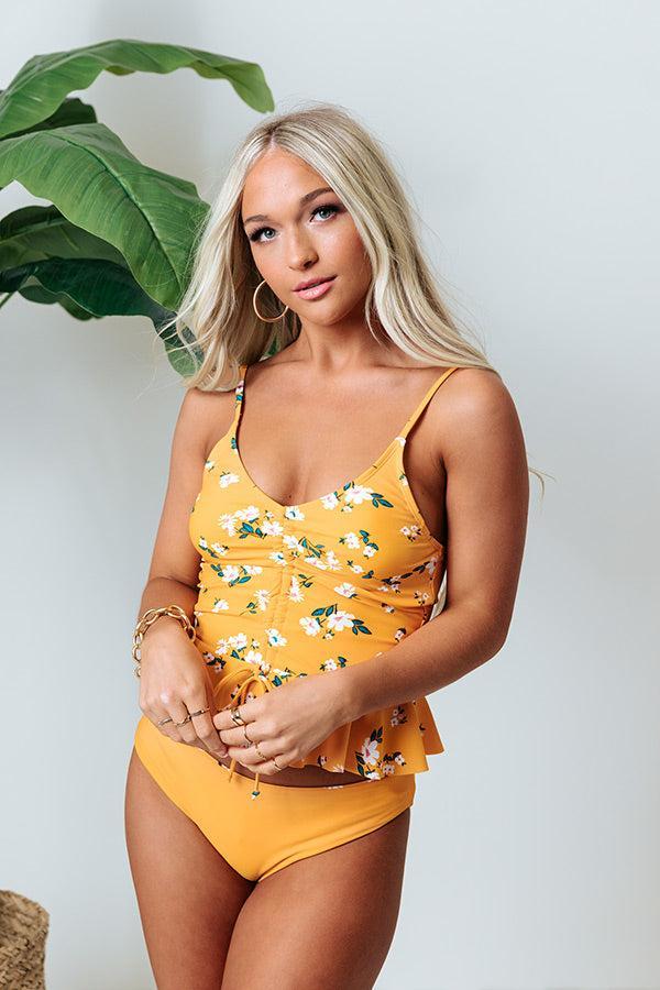 Secret Beach Floral Tankini in Marigold Product Image