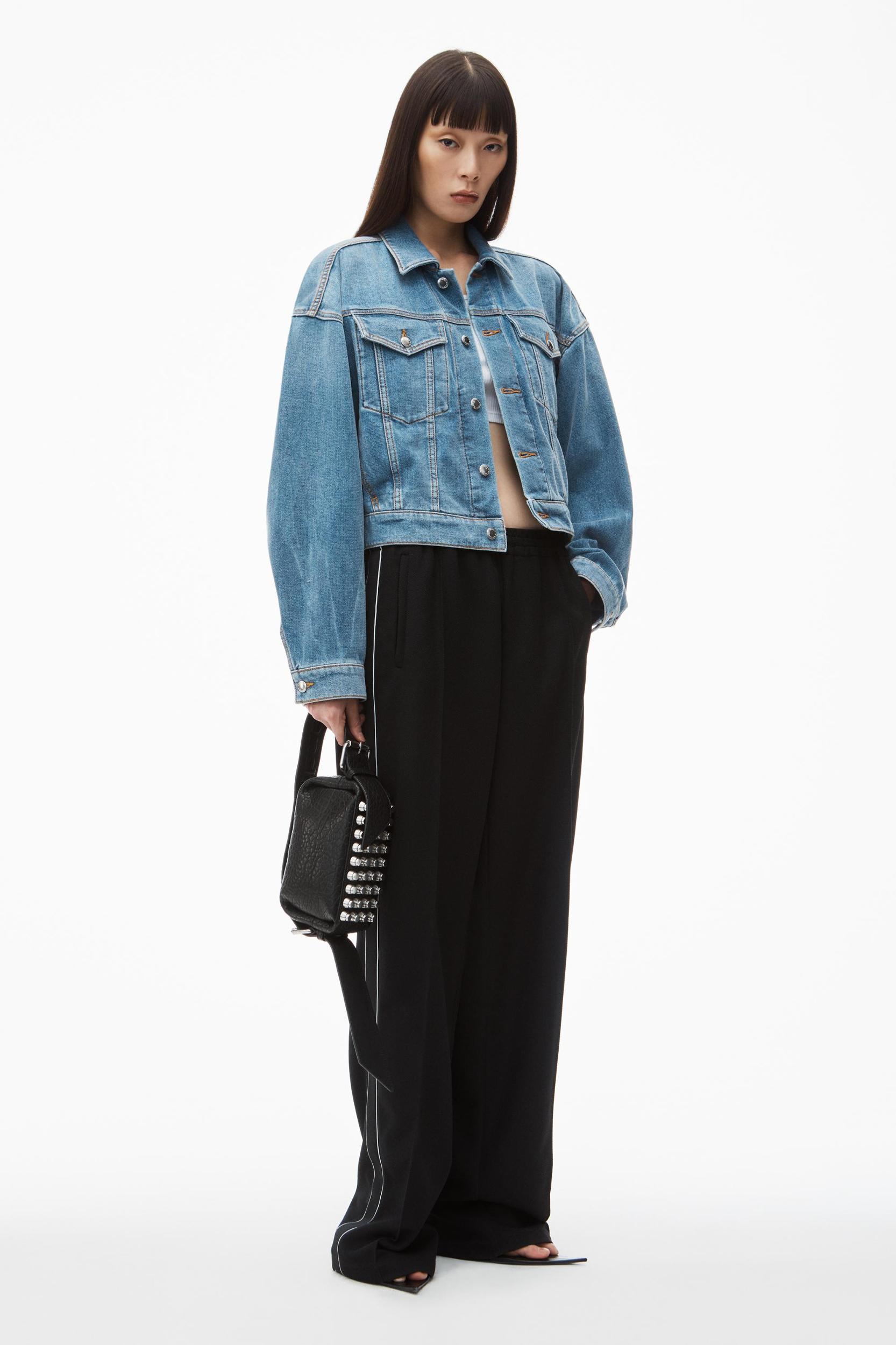 Oversized Trucker Jacket In Brushed Denim Product Image