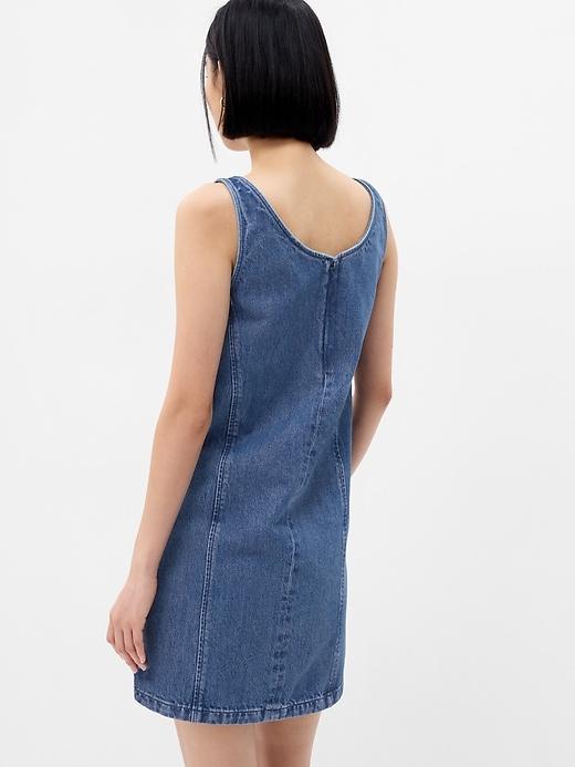 A-Line Denim Mini Dress Product Image