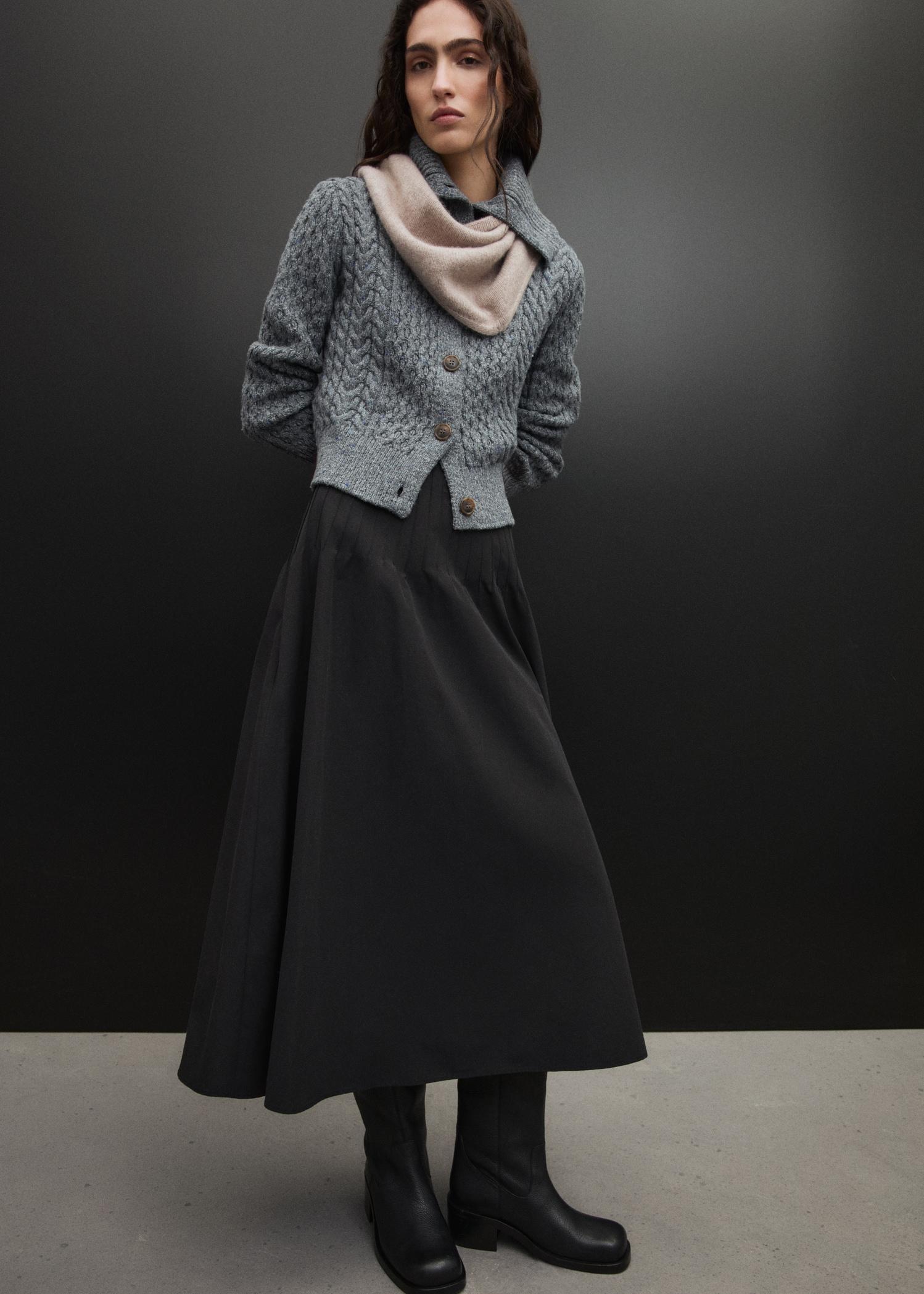 Cabled heather cardigan - Women | MANGO USA Product Image