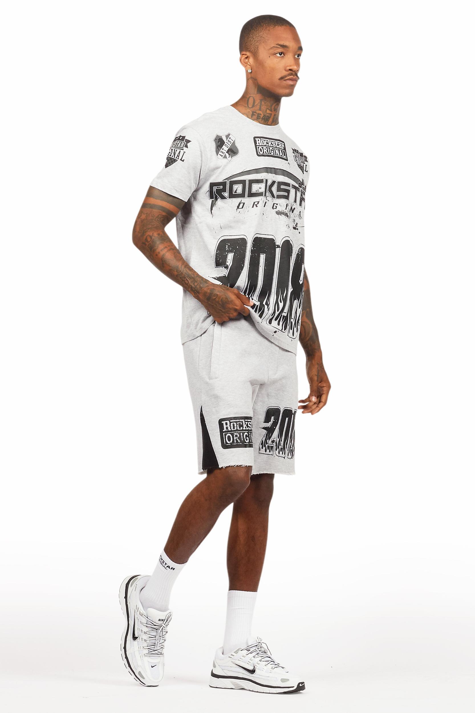 Amos Heather Grey T-Shirt/Short Set Male Product Image