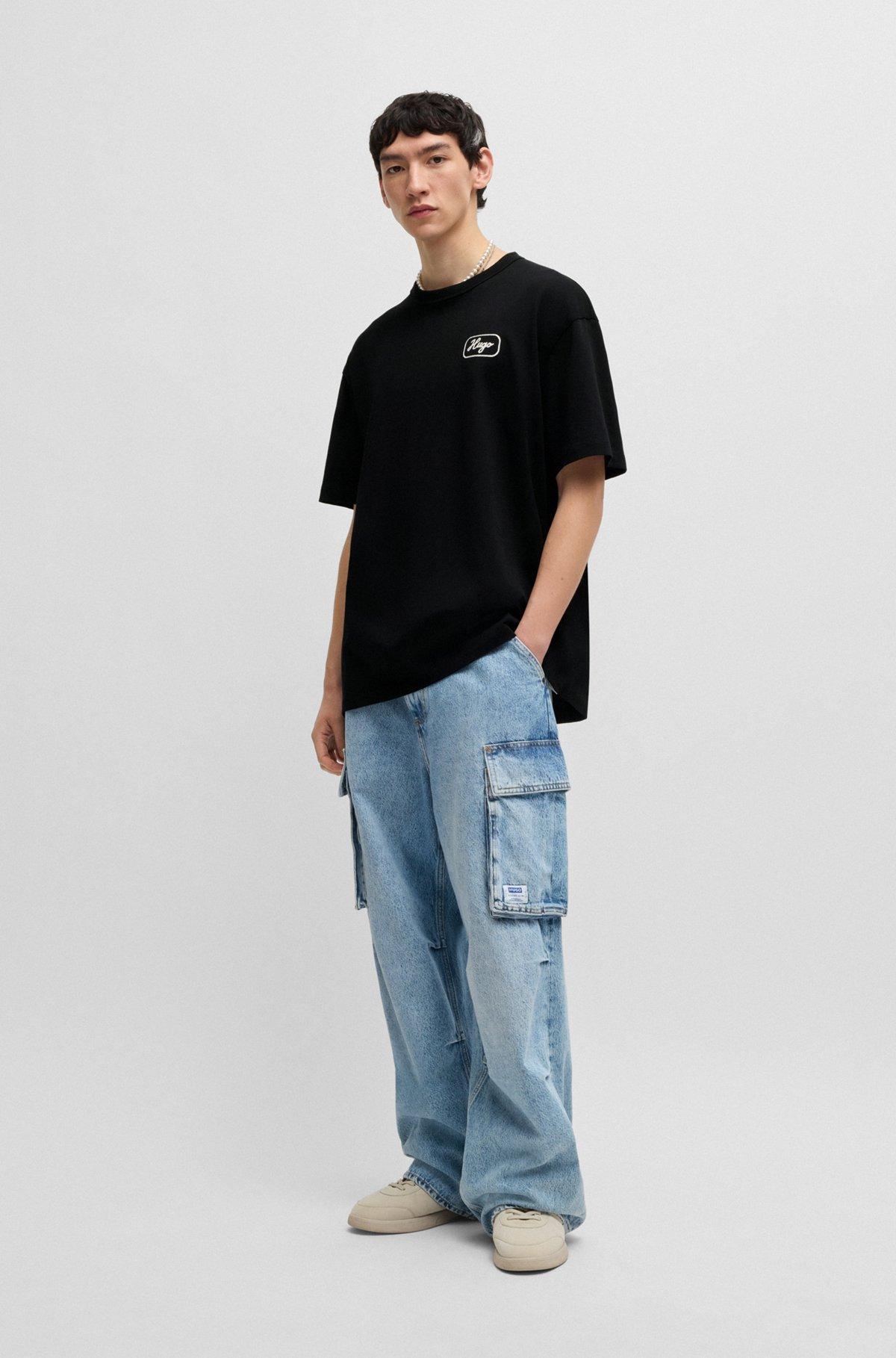 Loose-fit T-shirt in cotton with racing artwork Product Image