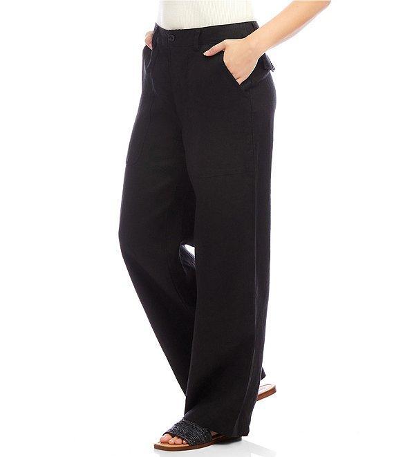 Karen Kane Linen Wide-Leg Trouser Pants Product Image