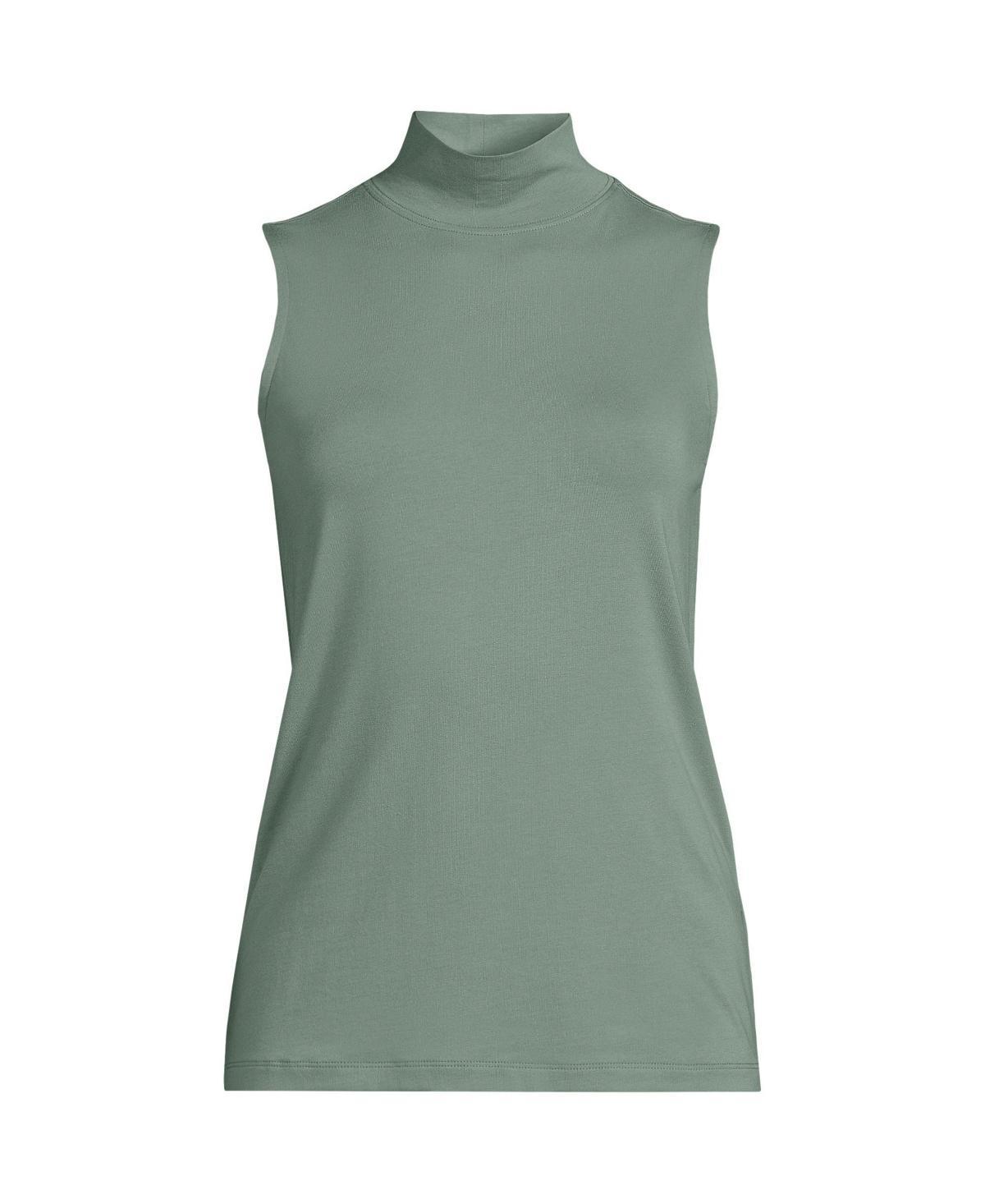 Women's Lands' End Sleeveless Mockneck Top, Size: Small, Black Product Image