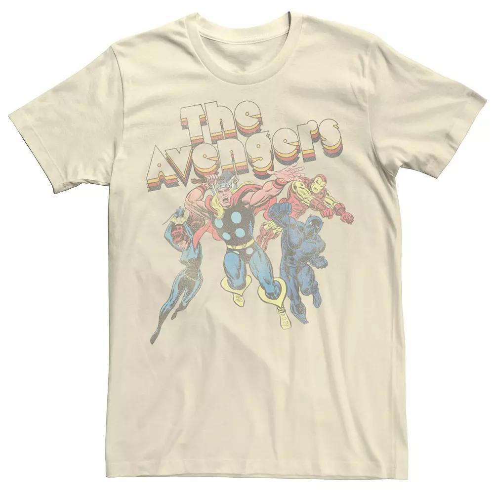 Men's Marvel The Avengers Retro Style Group Shot Tee, Size: Medium, Natural Product Image