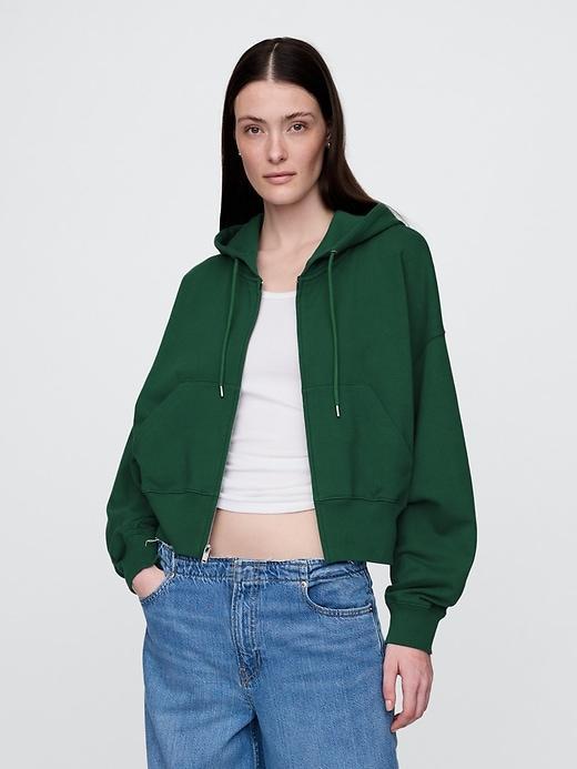 Heavyweight French Terry Oversized Zip Wedge Hoodie Product Image