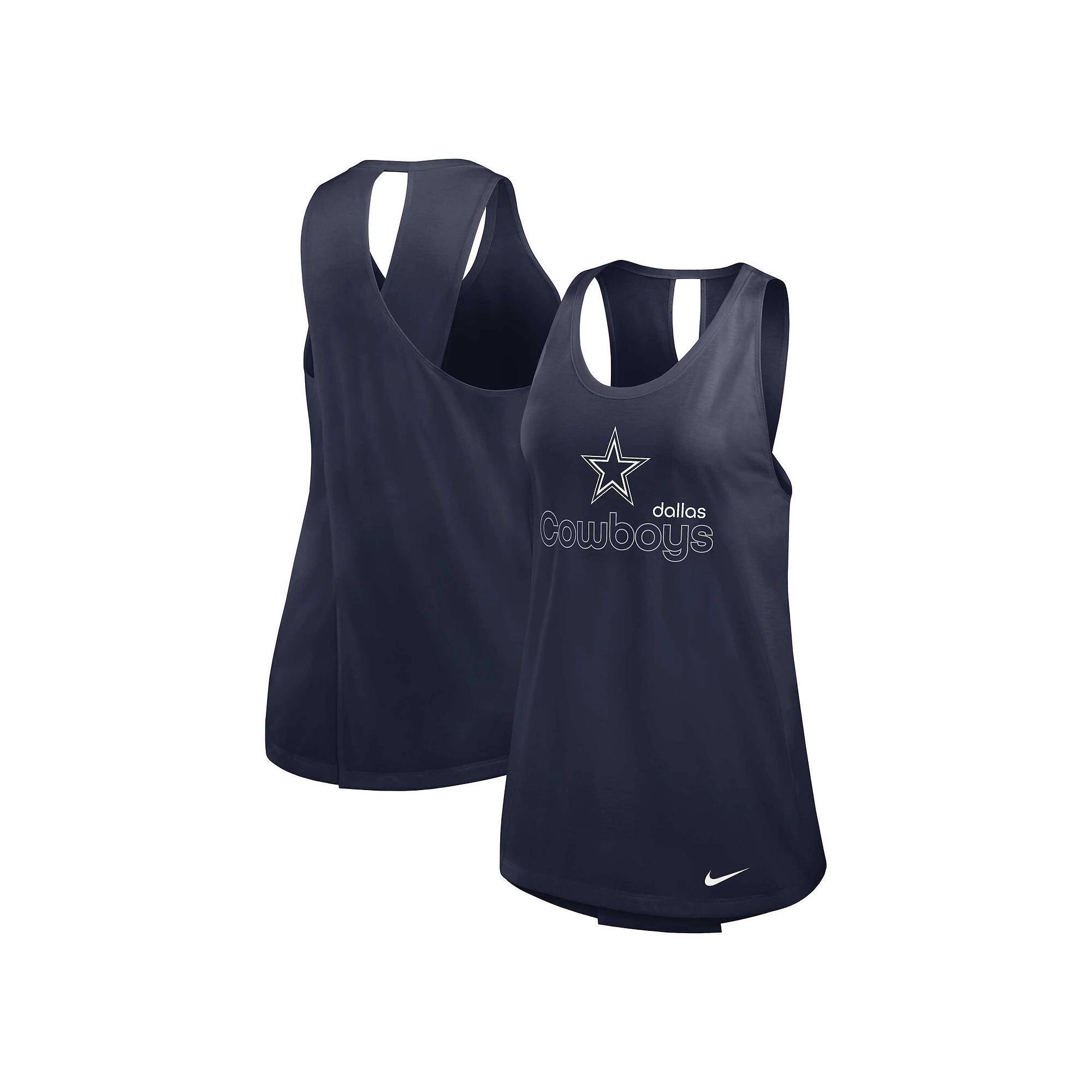 Women's Nike Navy Dallas Cowboys Plus Size Performance Tank Top, Size: 3XL, Blue Product Image