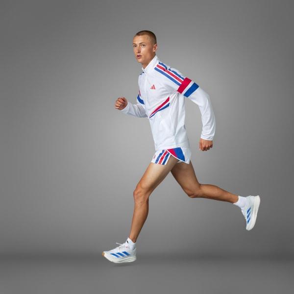 adidas Adizero Retro Running Jacket Blue S Mens Product Image