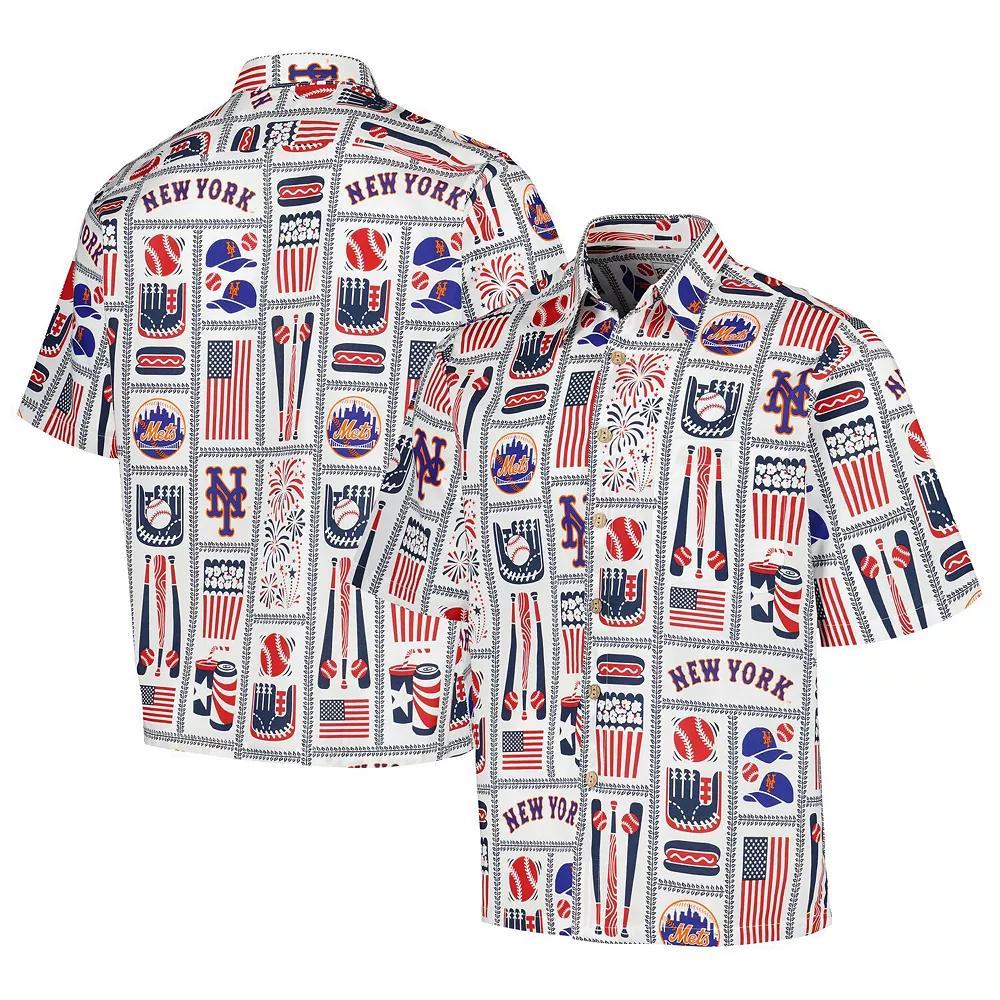 Men's Reyn Spooner White New York Mets Americana Button-Up Shirt, Size: Small Product Image