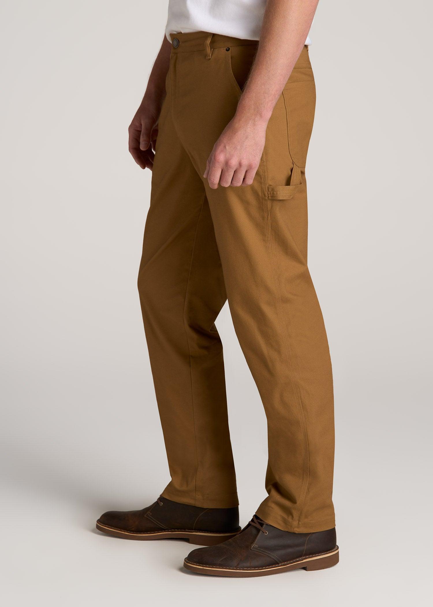 LJ&S Stretch Canvas REGULAR-FIT Carpenter's Pants for Tall Men in Dusty Brown Product Image