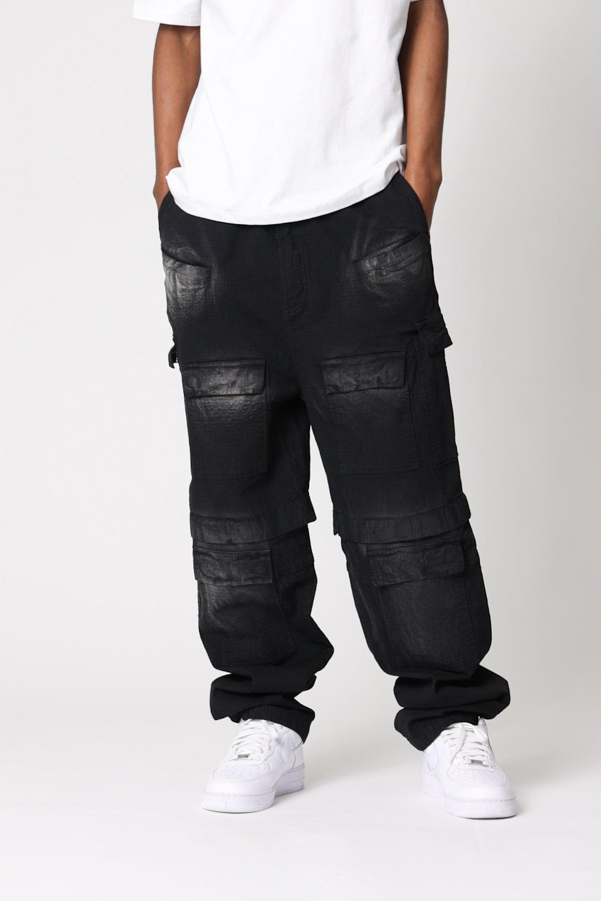 Oversized Cargo Pants - Washed Black Product Image
