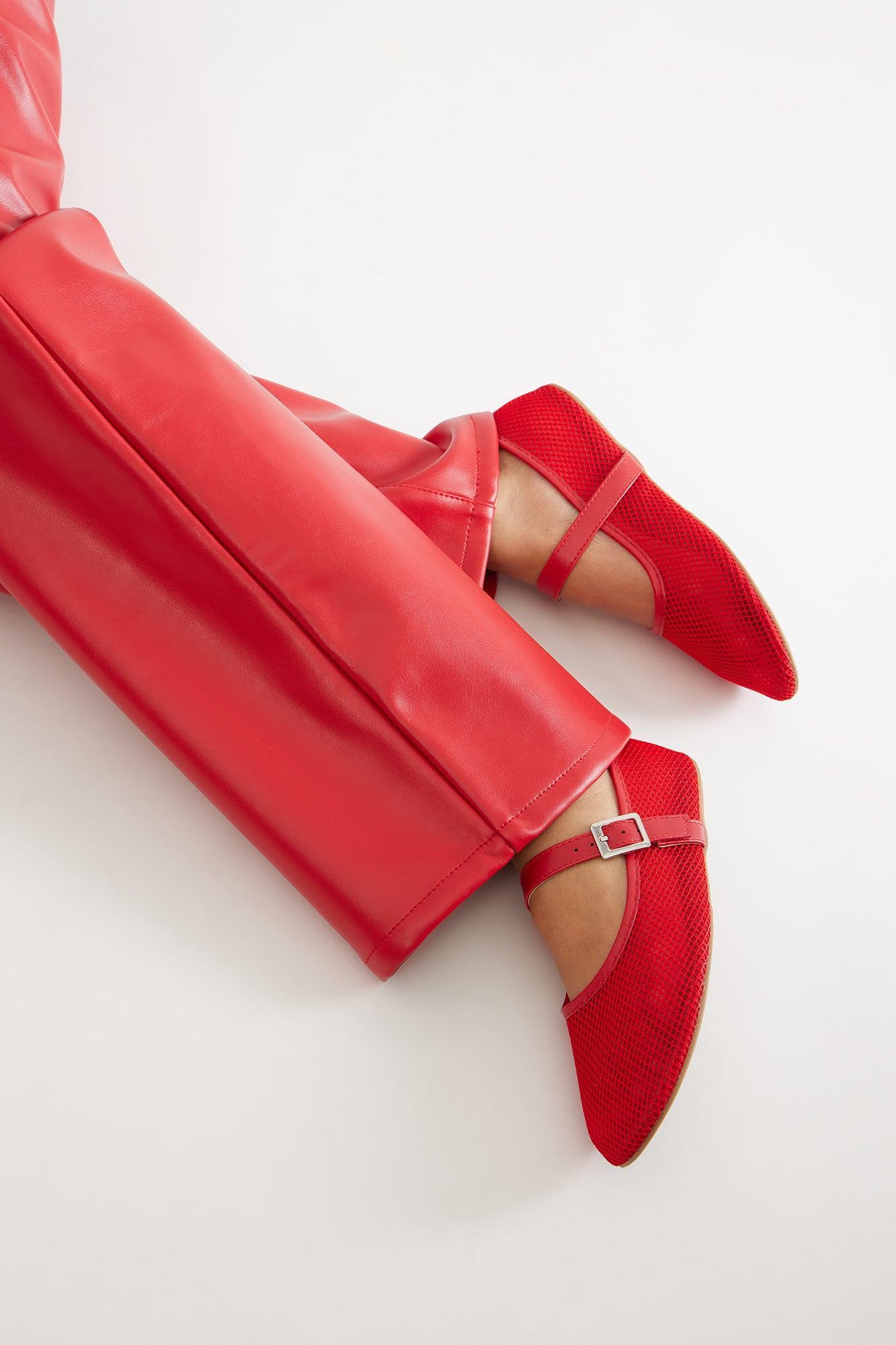 Adley Mesh Flats - Red Product Image