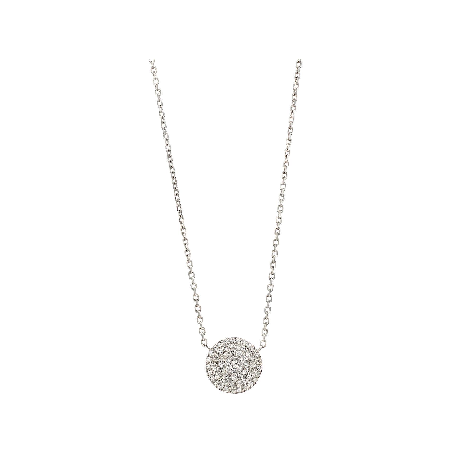 Ava Blue 14k White Gold 1/5 Carat T.W. Diamond Disc Necklace, Womens Product Image
