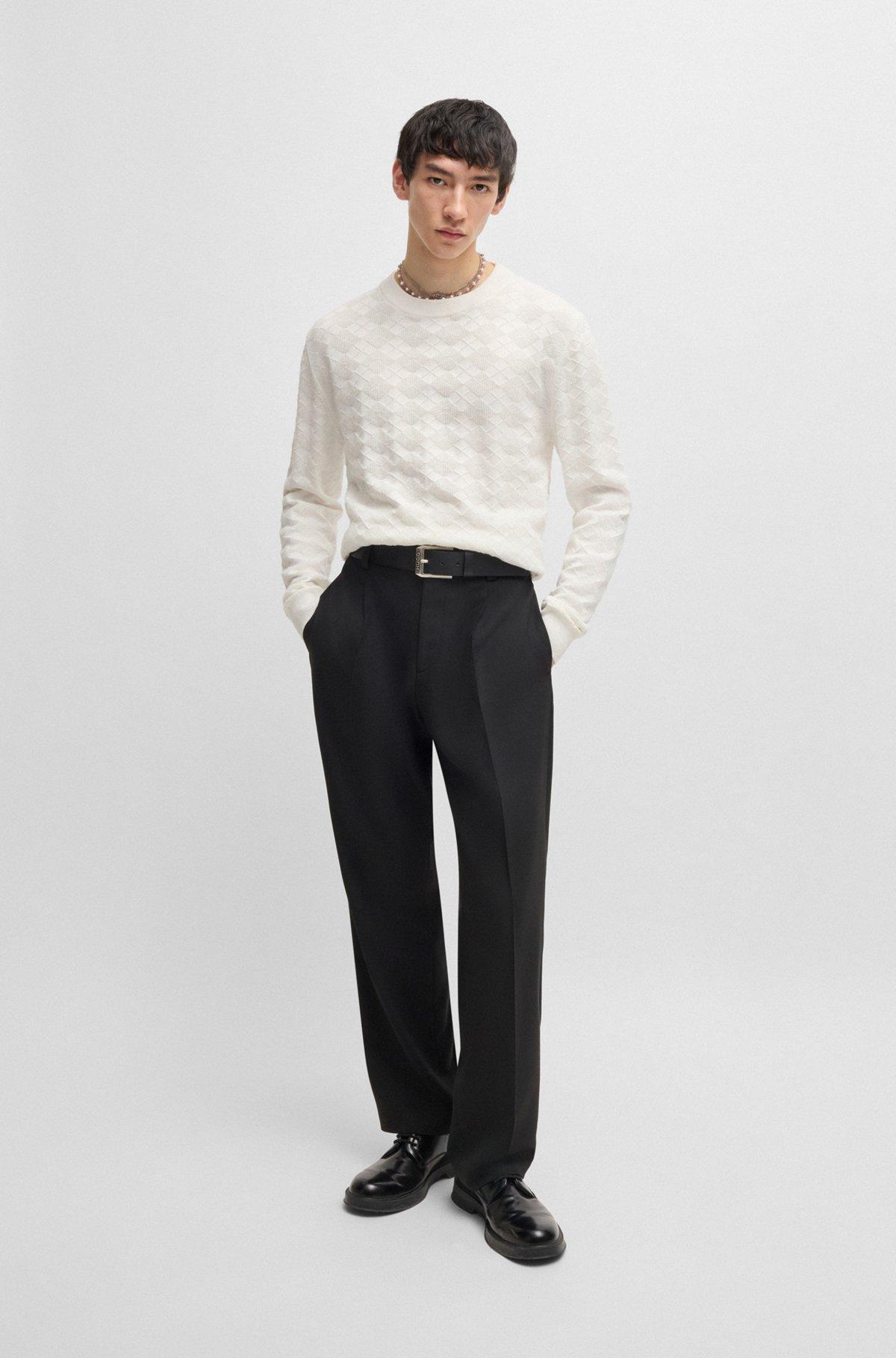 Cotton sweater with tonal Argyle pattern Product Image