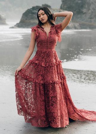 Allegra Impact Dress in Marsala Female Product Image