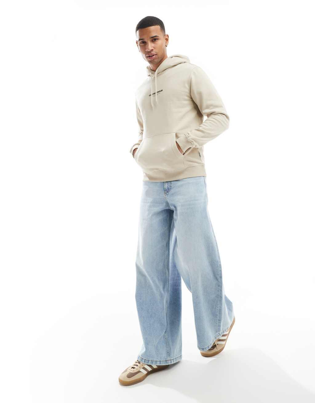 ONLY & SONS curated hoodie in stone Product Image