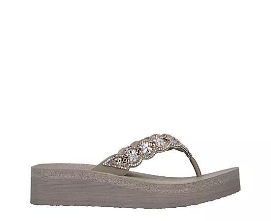 Skechers Cali® Vinyasa Happy Spring Women's Wedge Thong Sandals, Size: 9, Brown Product Image