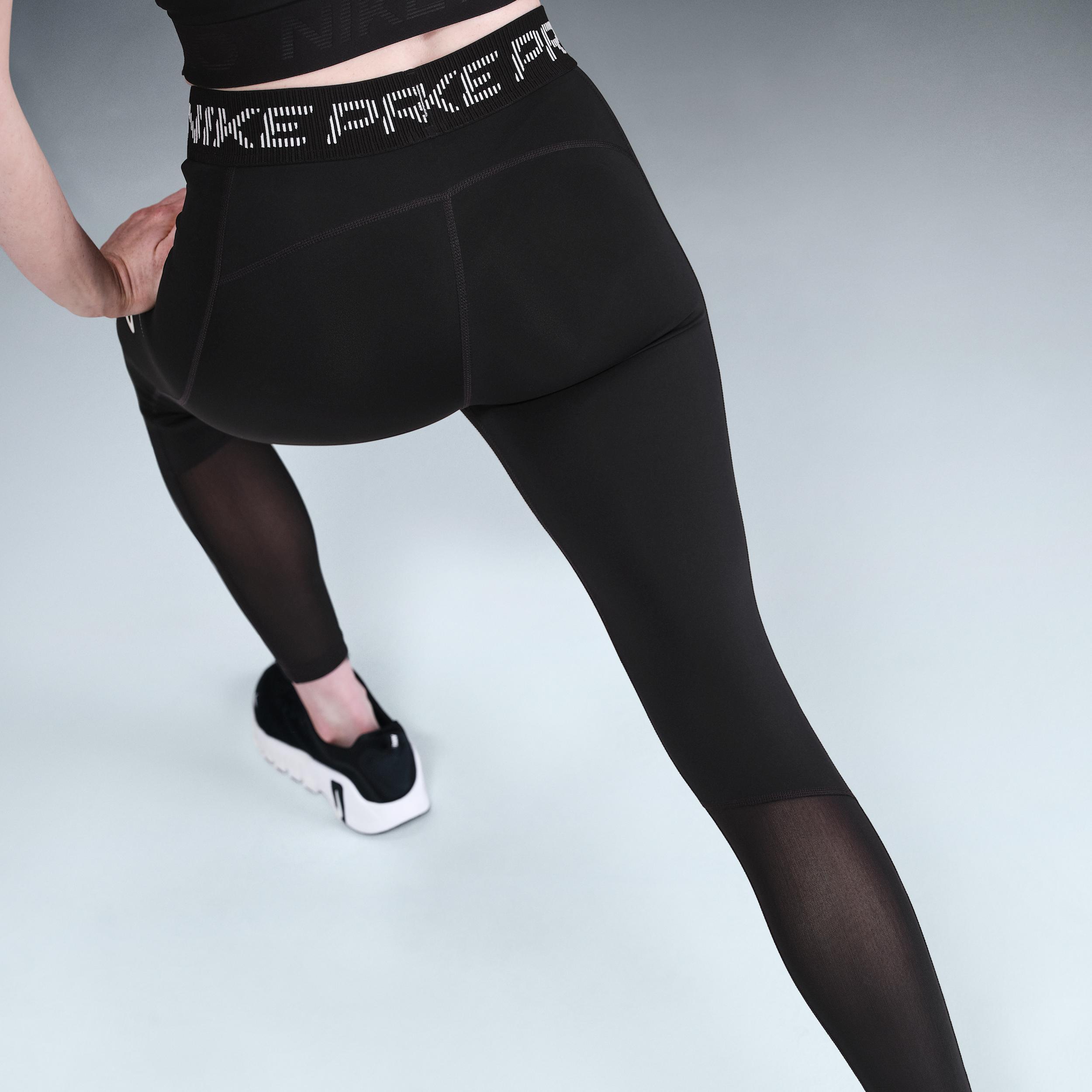 Women's Nike Pro Mid-Rise 7/8 Mesh-Panel Graphic Leggings Product Image
