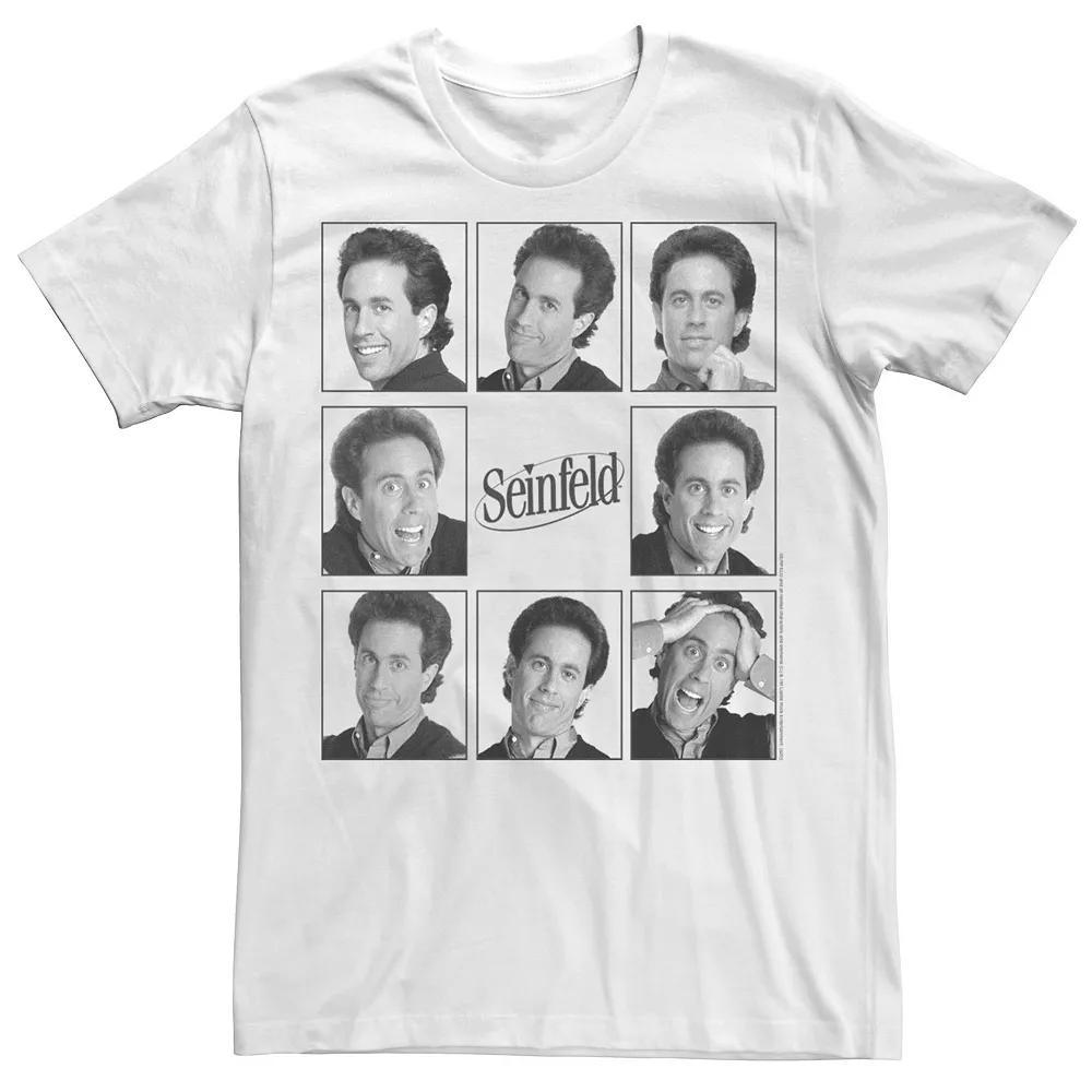 Men's Seinfeld Jerry Faces Expressions Squared Tee, Size: XL, White Product Image