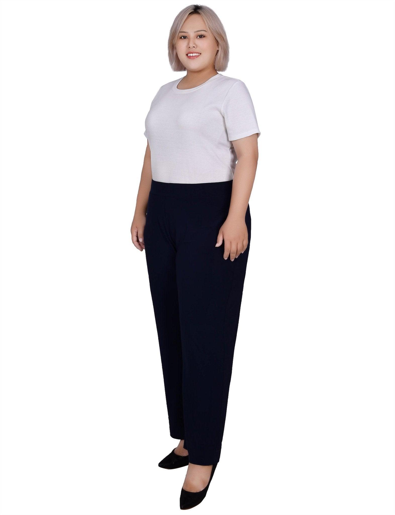 Wide Waistband Pull-On Pants - Plus Product Image