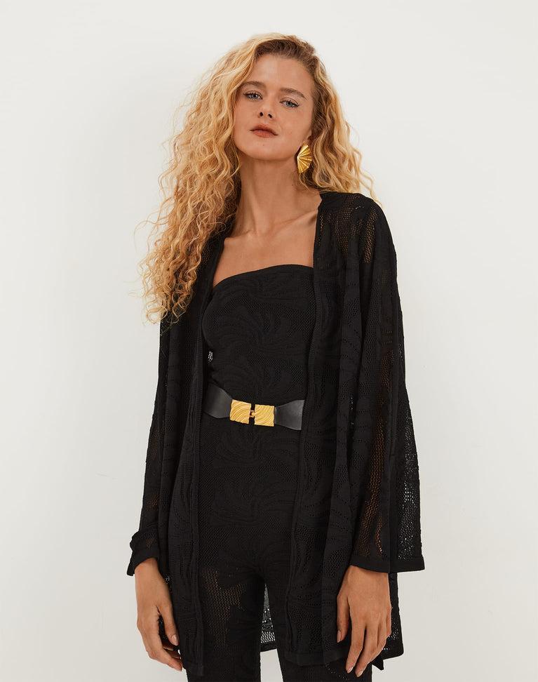 Knit Marina Open Cardigan - Black Product Image