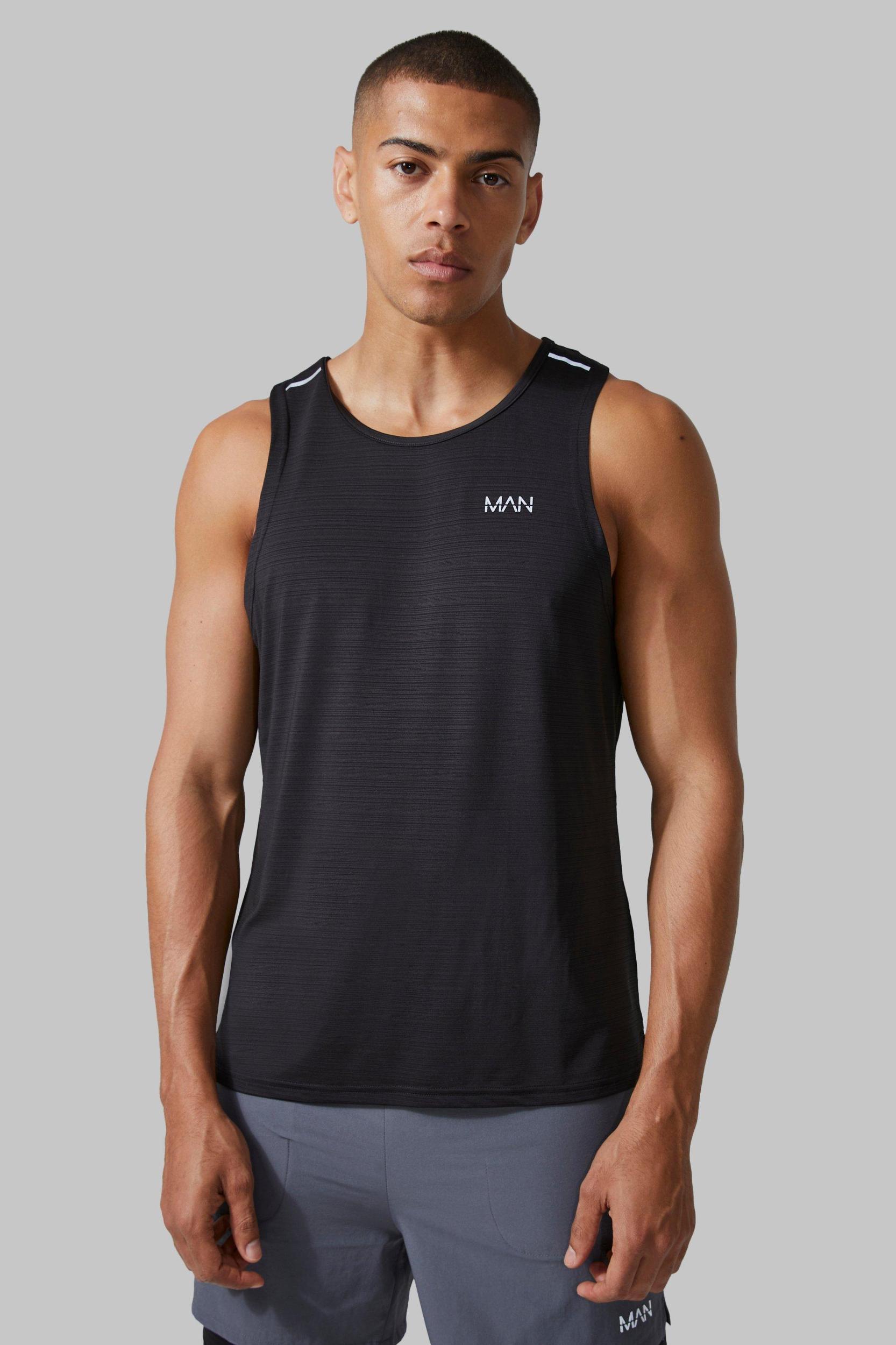Mens Black Man Active Engineered Performance Regular Fit Vest, Black Product Image