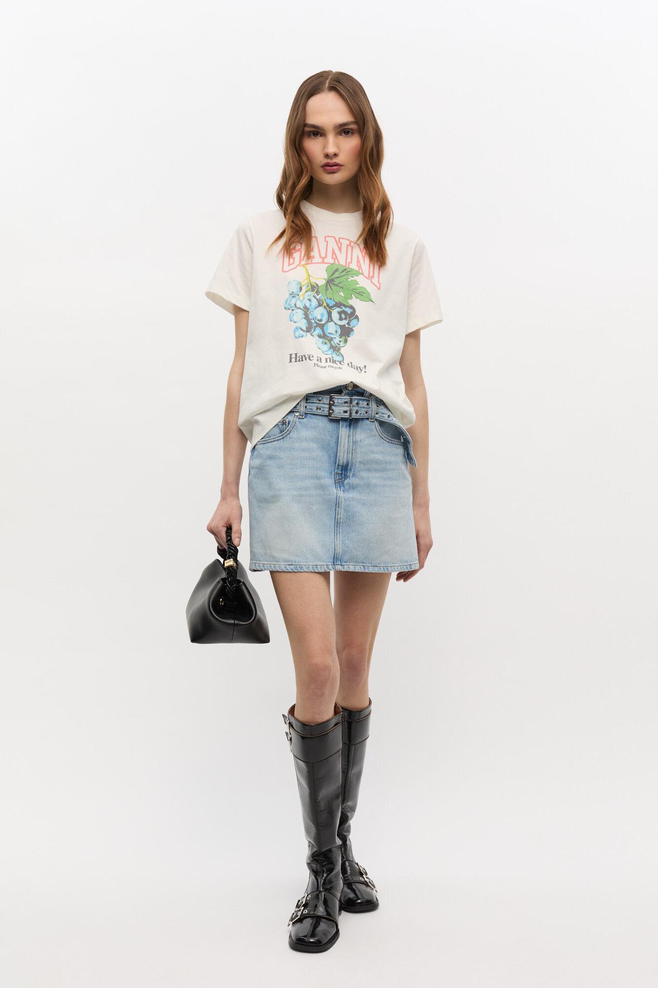 Ivory Grapes Print T-shirt Product Image