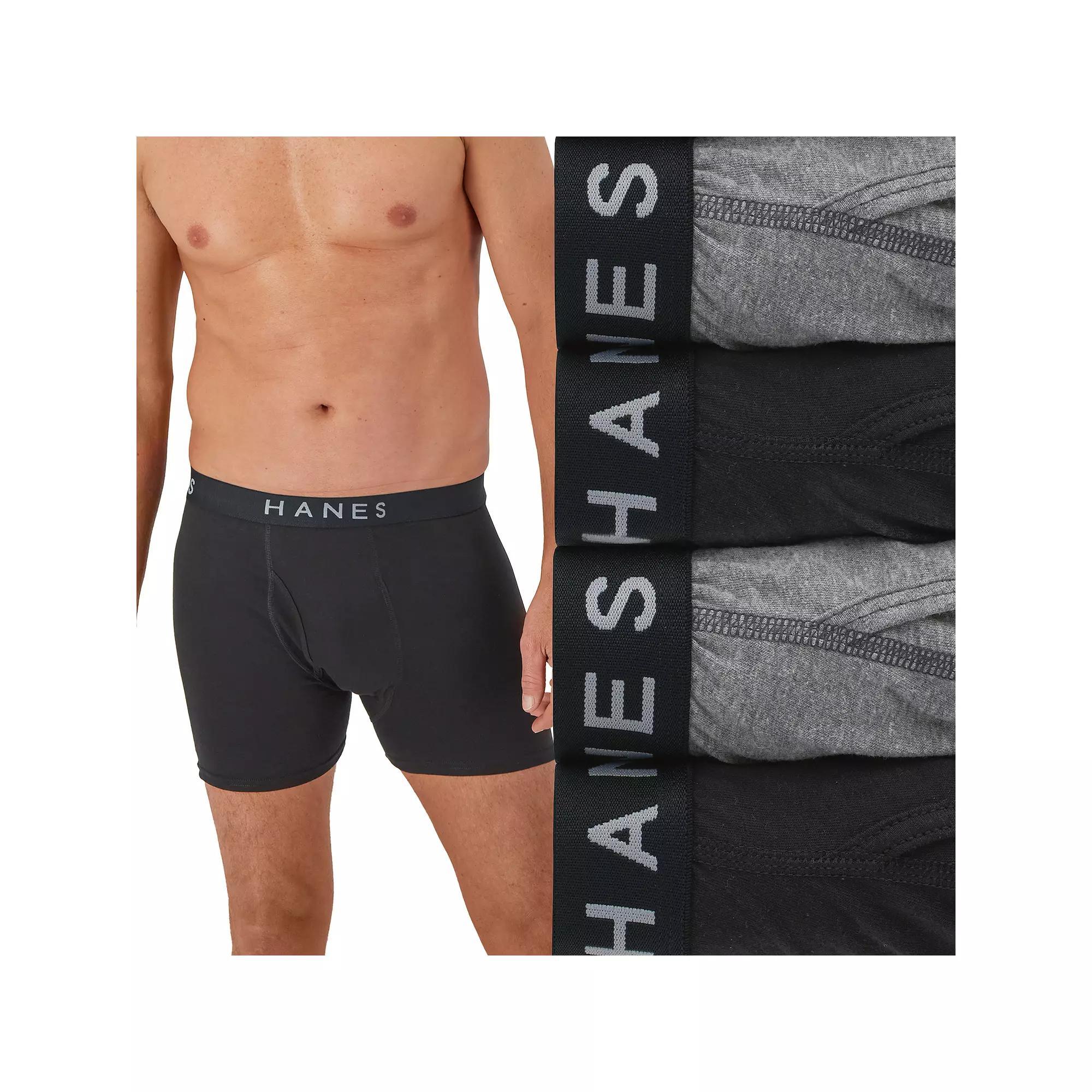 Hanes Ultimate 4-Pack Men's ComfortBlend Boxer Brief Underwear, Size: XL, Black Gray Product Image