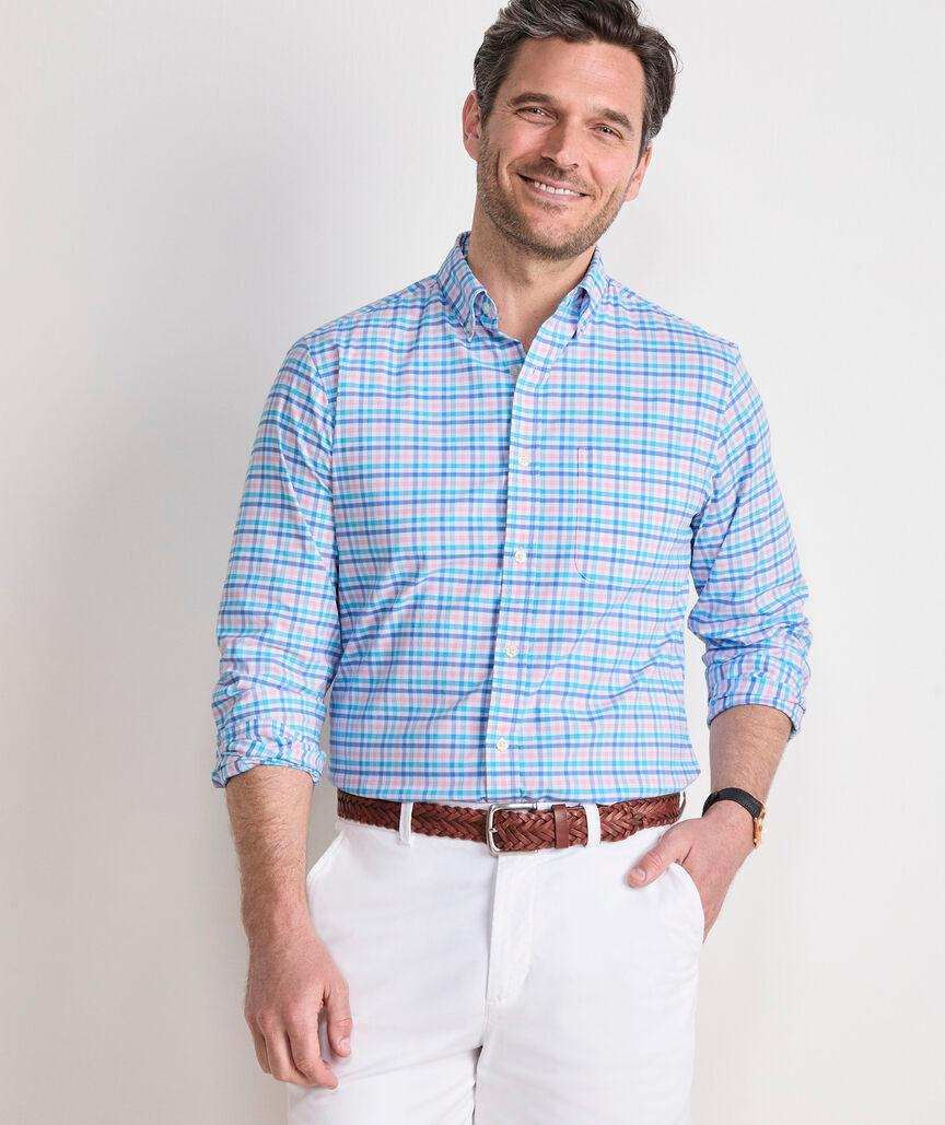 Road Town Tattersall Performance Cotton Shirt Product Image
