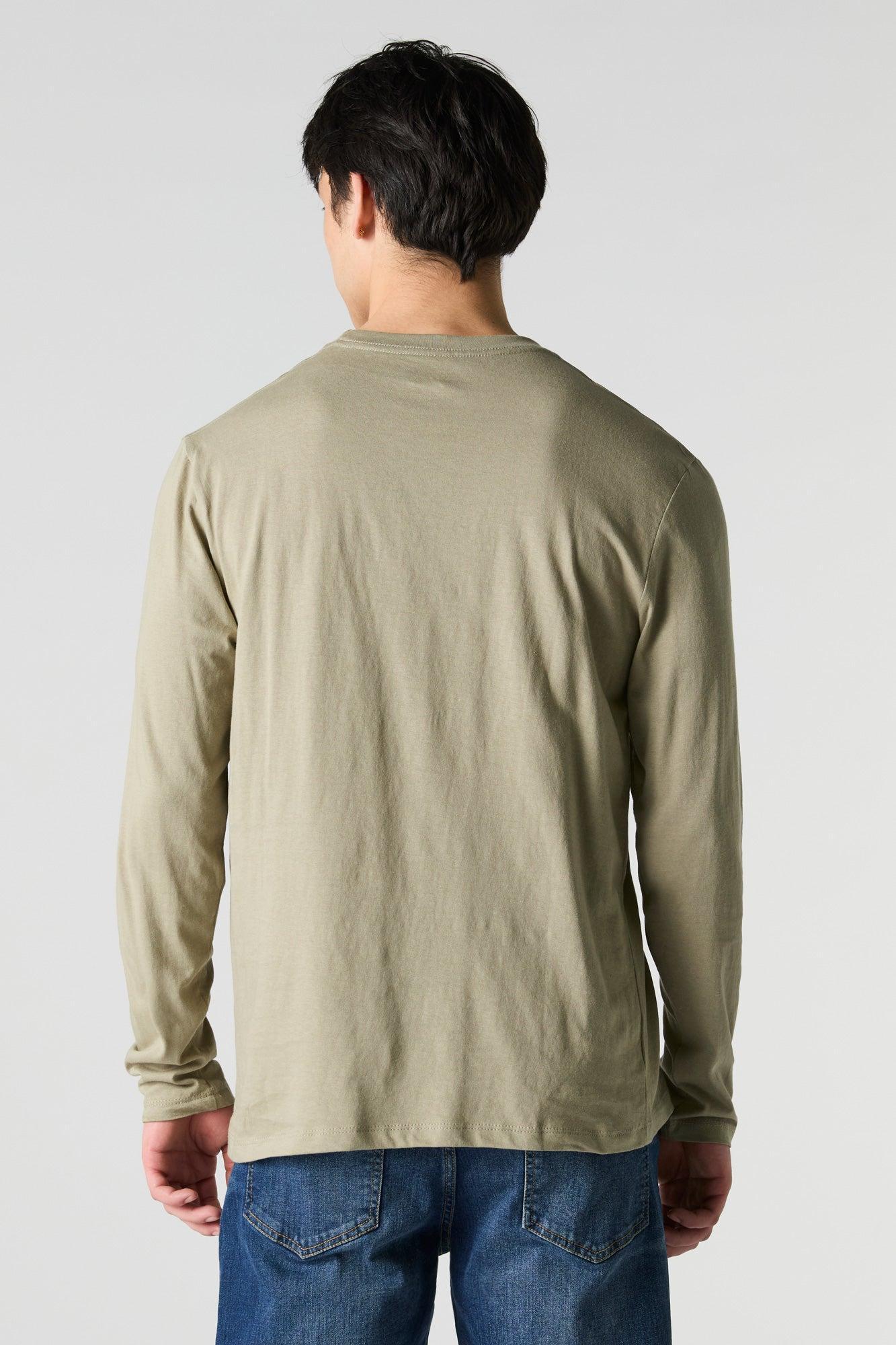 Solid Crewneck Long Sleeve Top Male Product Image