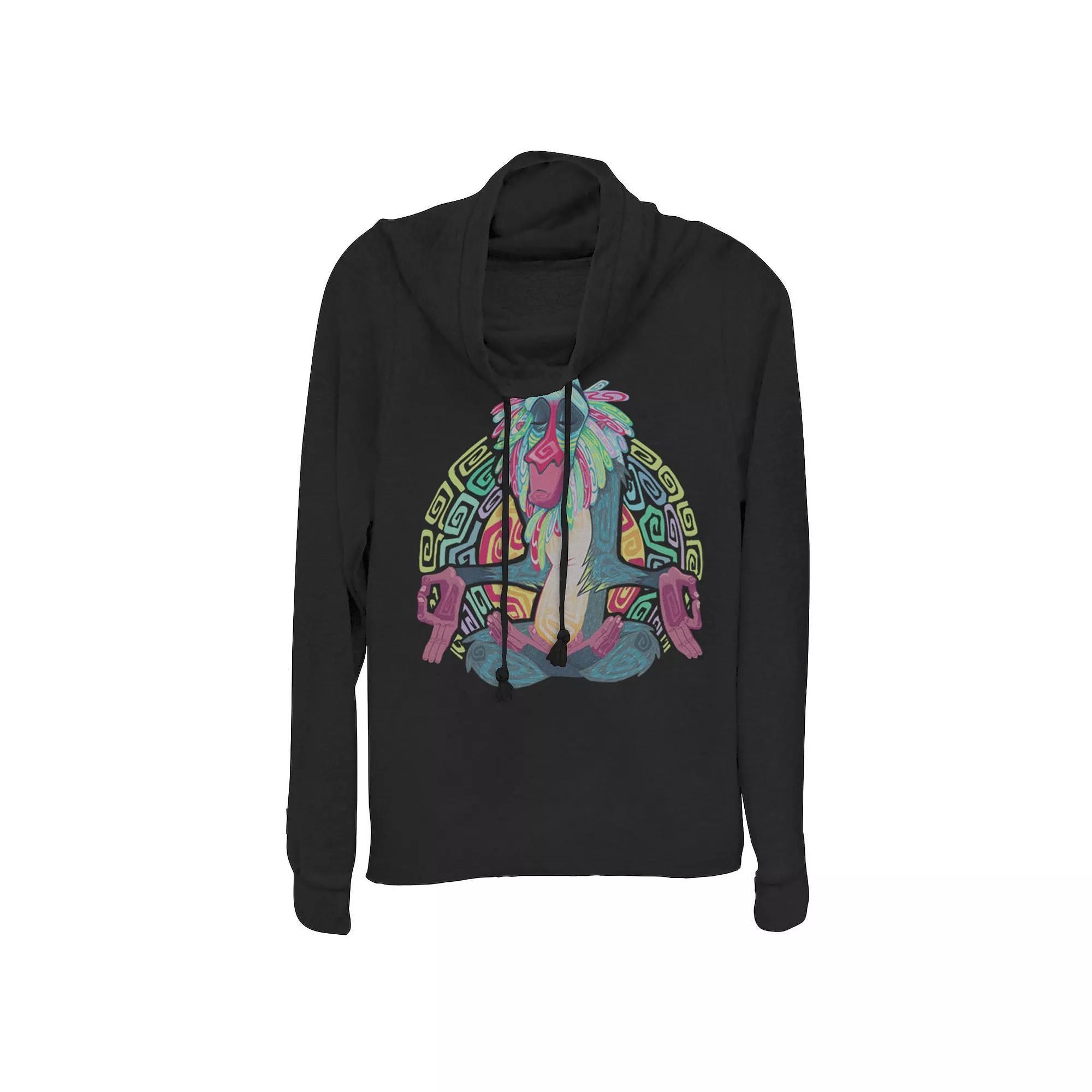 Disney's Lion King Rafiki Meditation Juniors' Cowlneck Graphic Lightweight Long Sleeve, Girl's, Size: Medium, Gray Grey Product Image