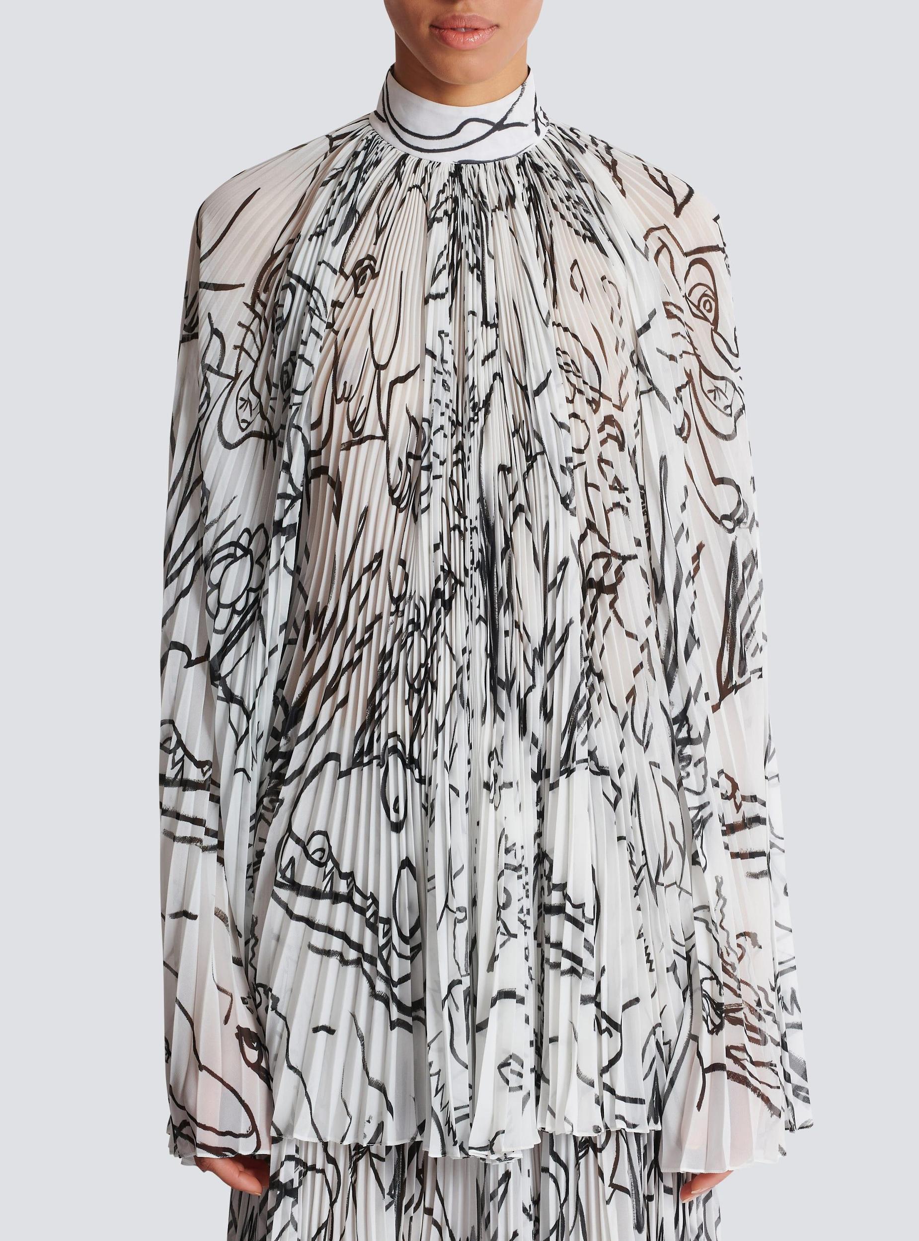Disney x Balmain: The Lion King - Short pleated dress with Enfant Précoce print Product Image