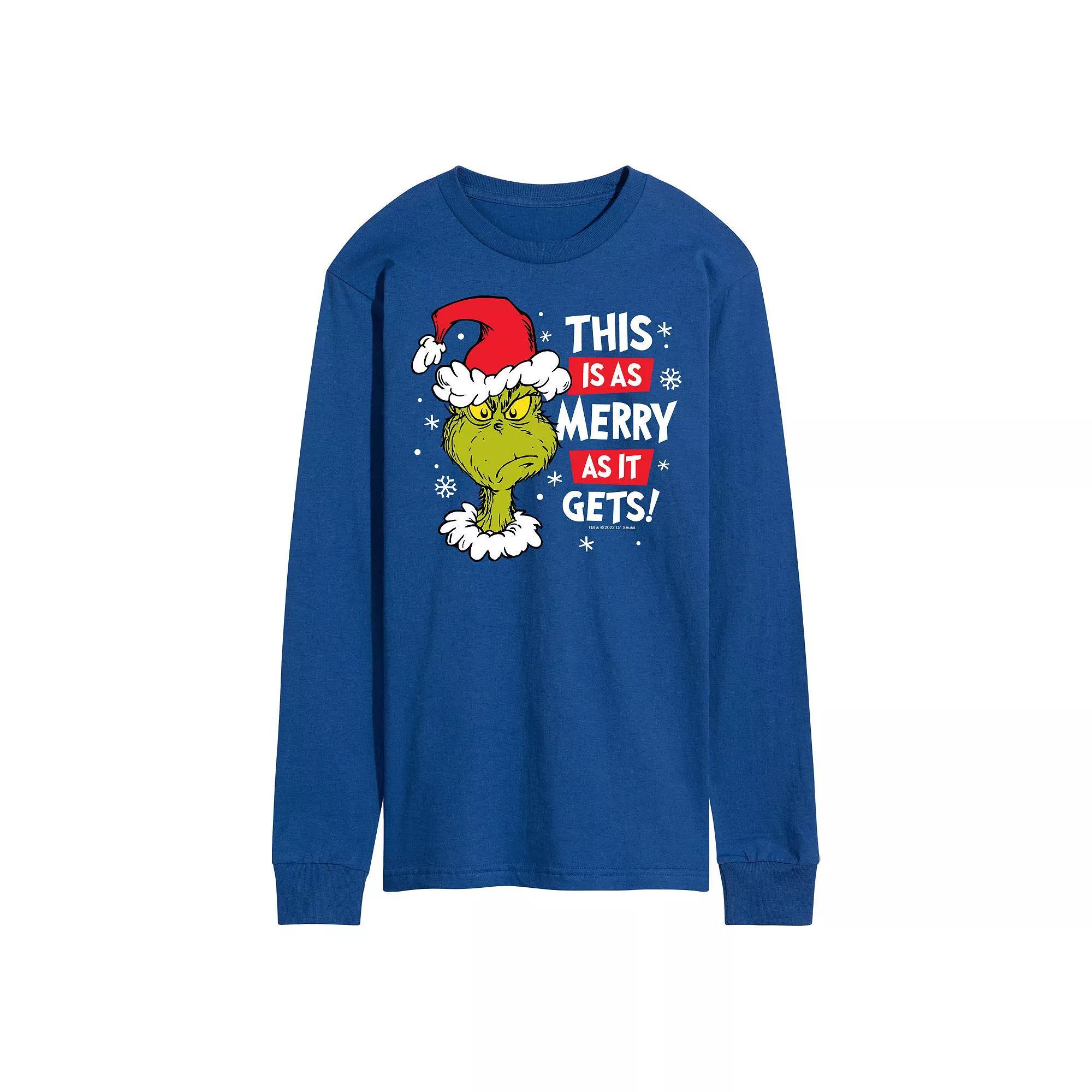 Mens Dr. Seuss Grinch This Is As Merry As It Gets Long Sleeve Tee Product Image