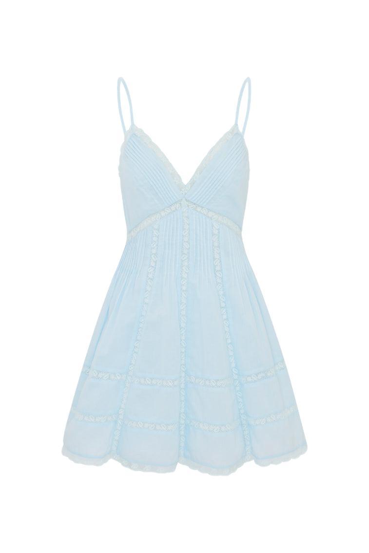 Docila Cotton Mini Dress - BLUE Product Image