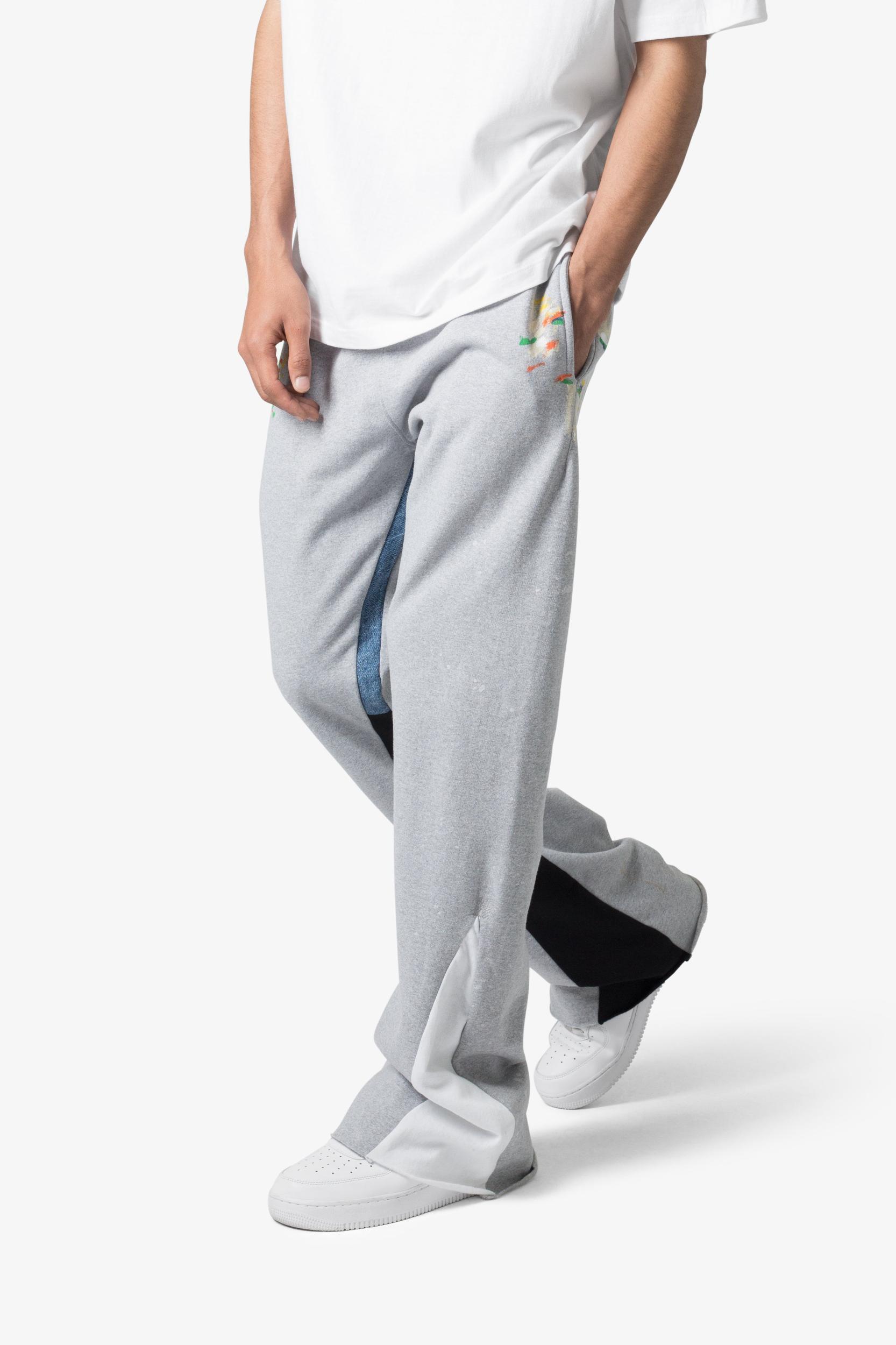 Contrast Bootcut Sweatpants - Grey Product Image