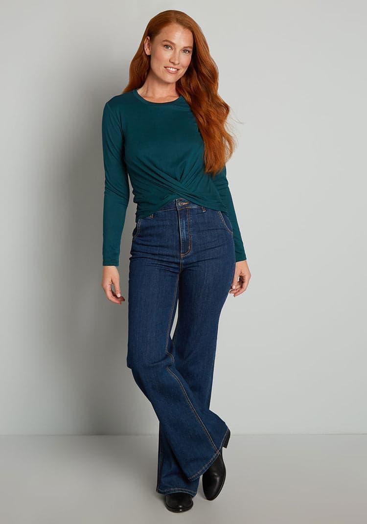 A Twist Of Fun Long Sleeve Knit Top Product Image