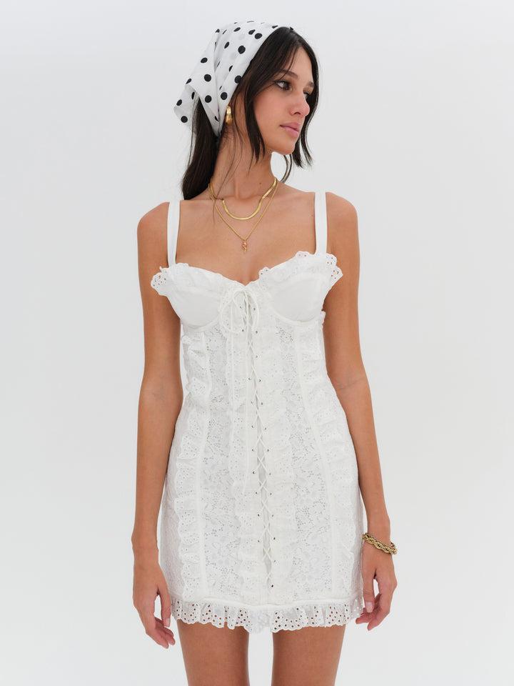 Mandy Mini Dress — White Product Image