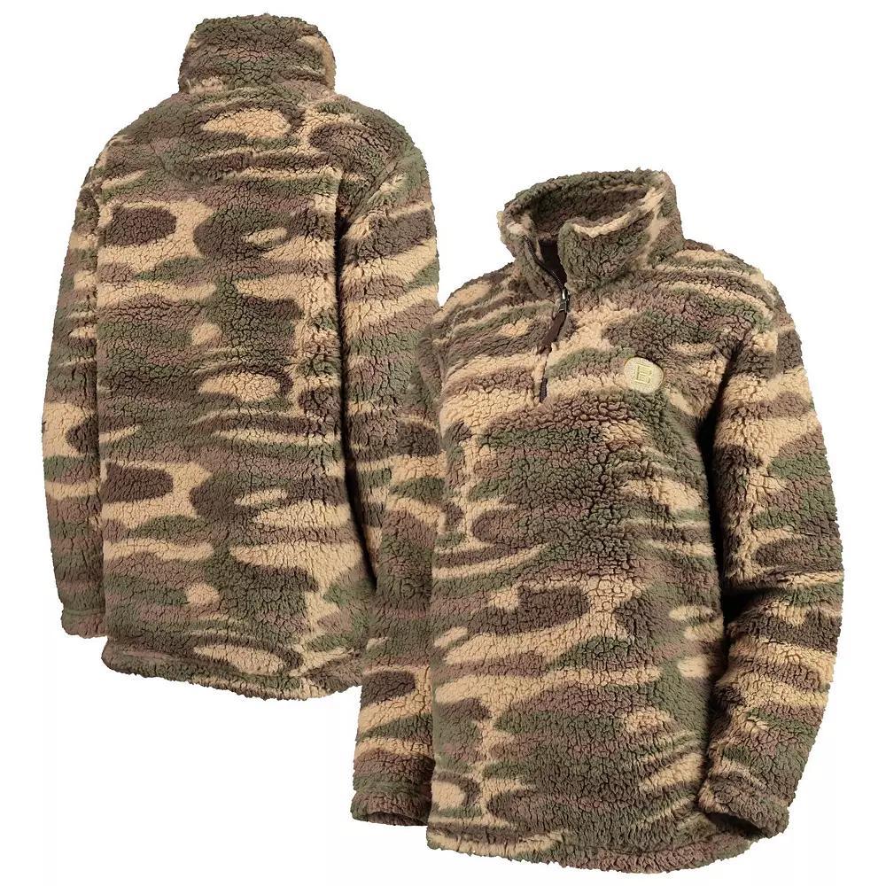 Women's G-III Sports by Carl Banks Camo New York Rangers Sherpa Quarter-Zip Jacket, Size: Large, Ran Green Product Image