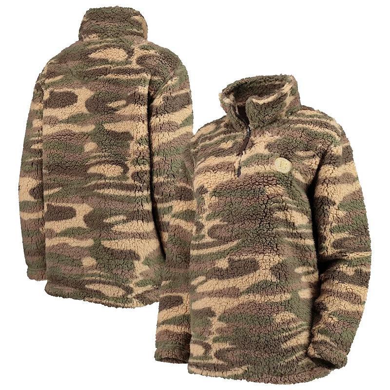Women's G-III Sports by Carl Banks Camo New York Rangers Sherpa Quarter-Zip Jacket, Size: Large, Ran Green Product Image