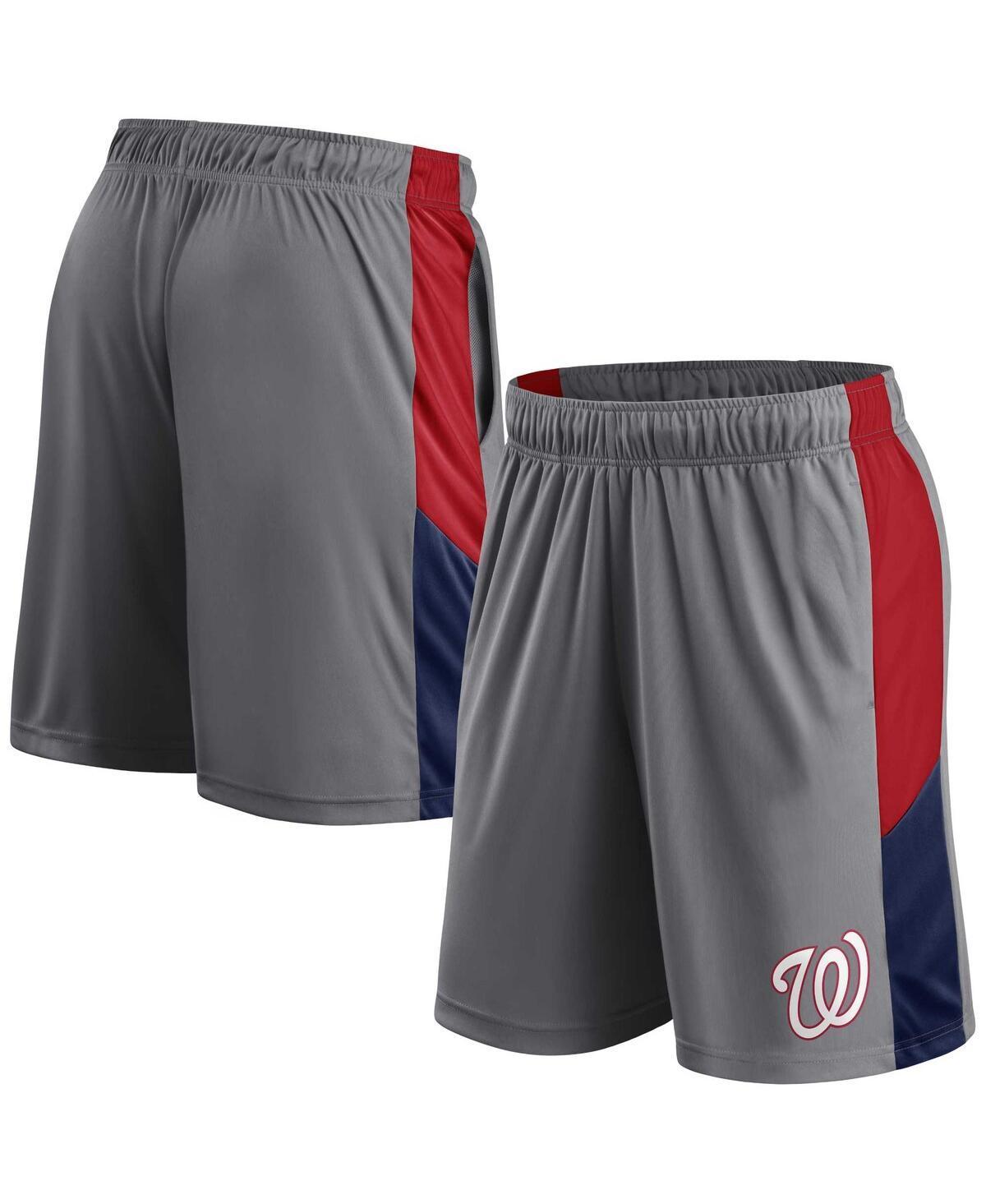 Men's Profile Gray/Navy Los Angeles Angels Team Shorts, Size: 5XB, Grey Product Image